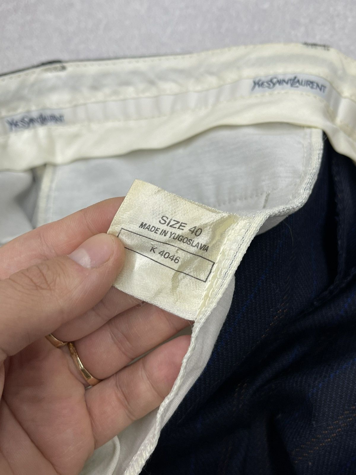 Vintage Vintage Yves Saint Laurent Wool Trousers Yugoslavia Designer Size US 32 / EU 48 - 11 Thumbnail