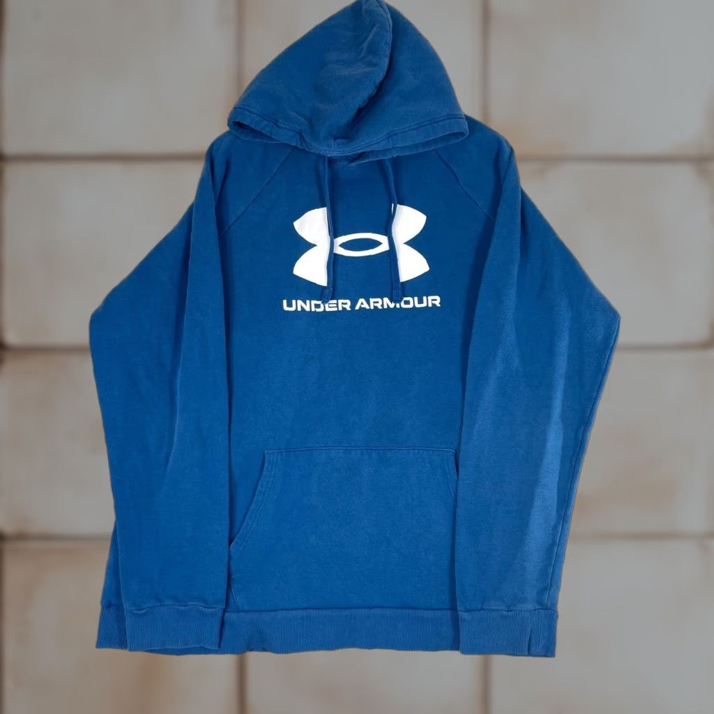 Under Armour Under Armour Hoodie Mens XLT Blue Big Logo Graphic Pullover Sweatshirt Size US XL / EU 56 / 4 - 1 Thumbnail