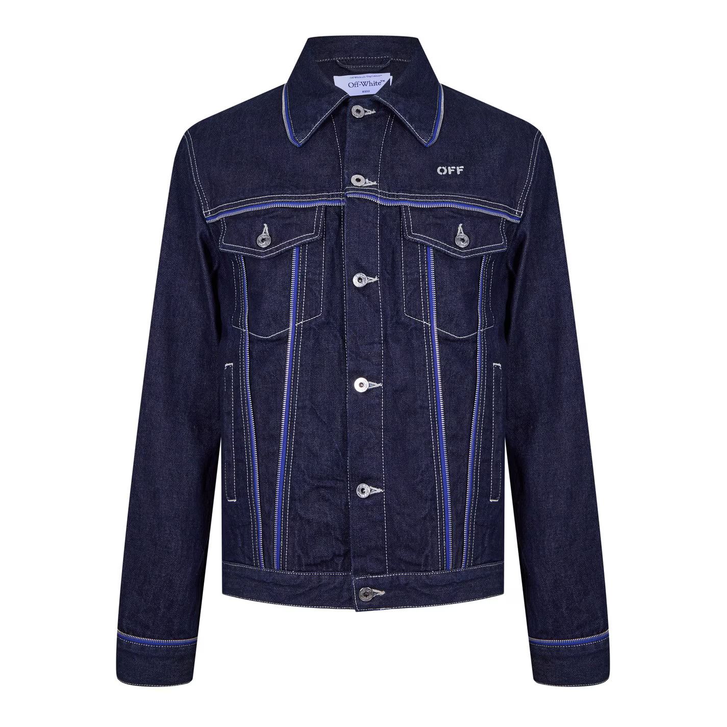Off-White o1g2r1mq0326 Denim Jacket in Blue Size US XL / EU 56 / 4 - 1 Thumbnail