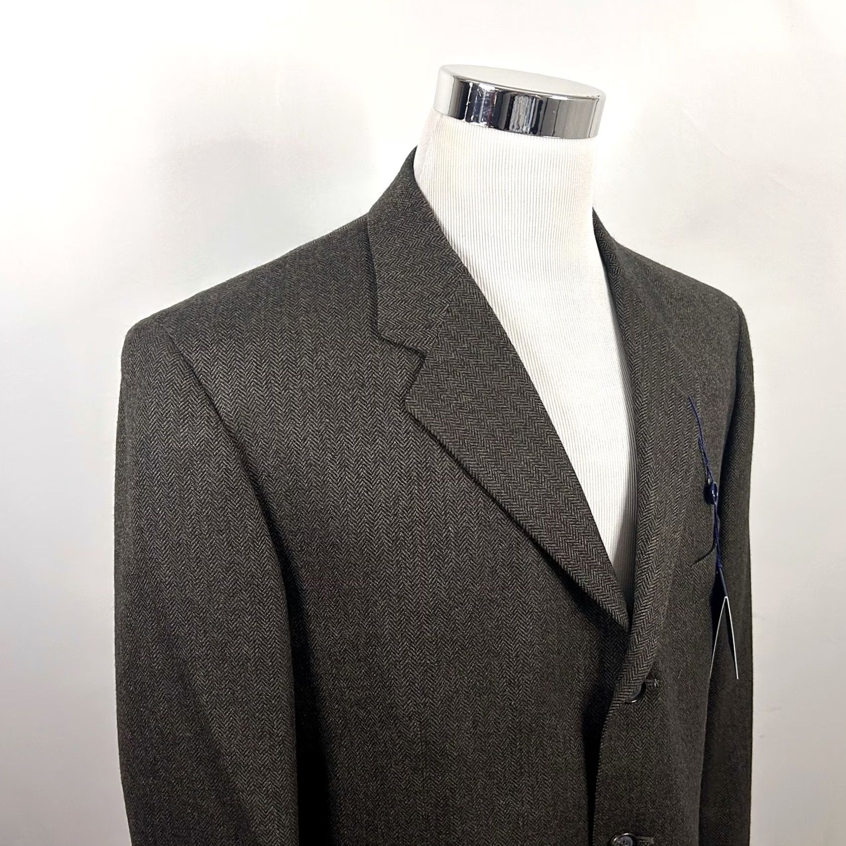 Club Room VINTAGE NWT Club Room Sport Coat 44S Wool Cashmere Brown Herringbone Three-Button Vented Mens Clothing Size US XS / EU 42 / 0 - 2 Thumbnail