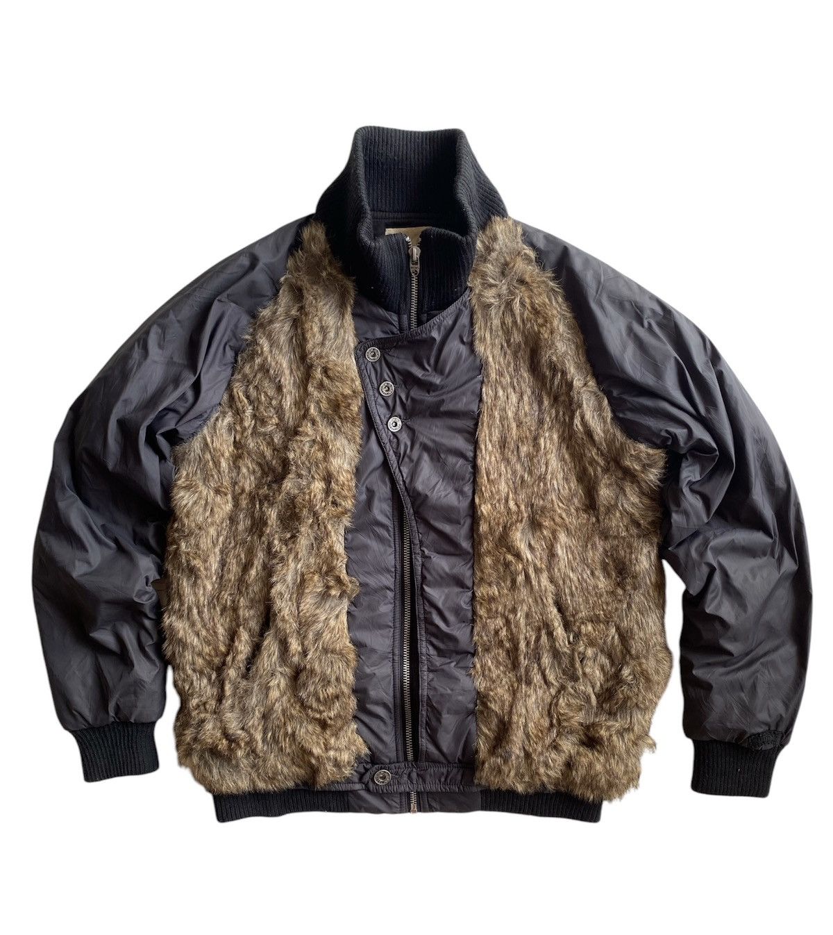 Diesel × Le Grande Bleu (L.G.B.) 2000s DIESEL FAUX FUR BOMBER Y2K JACKET Size US XXS / EU 40 - 2 Thumbnail