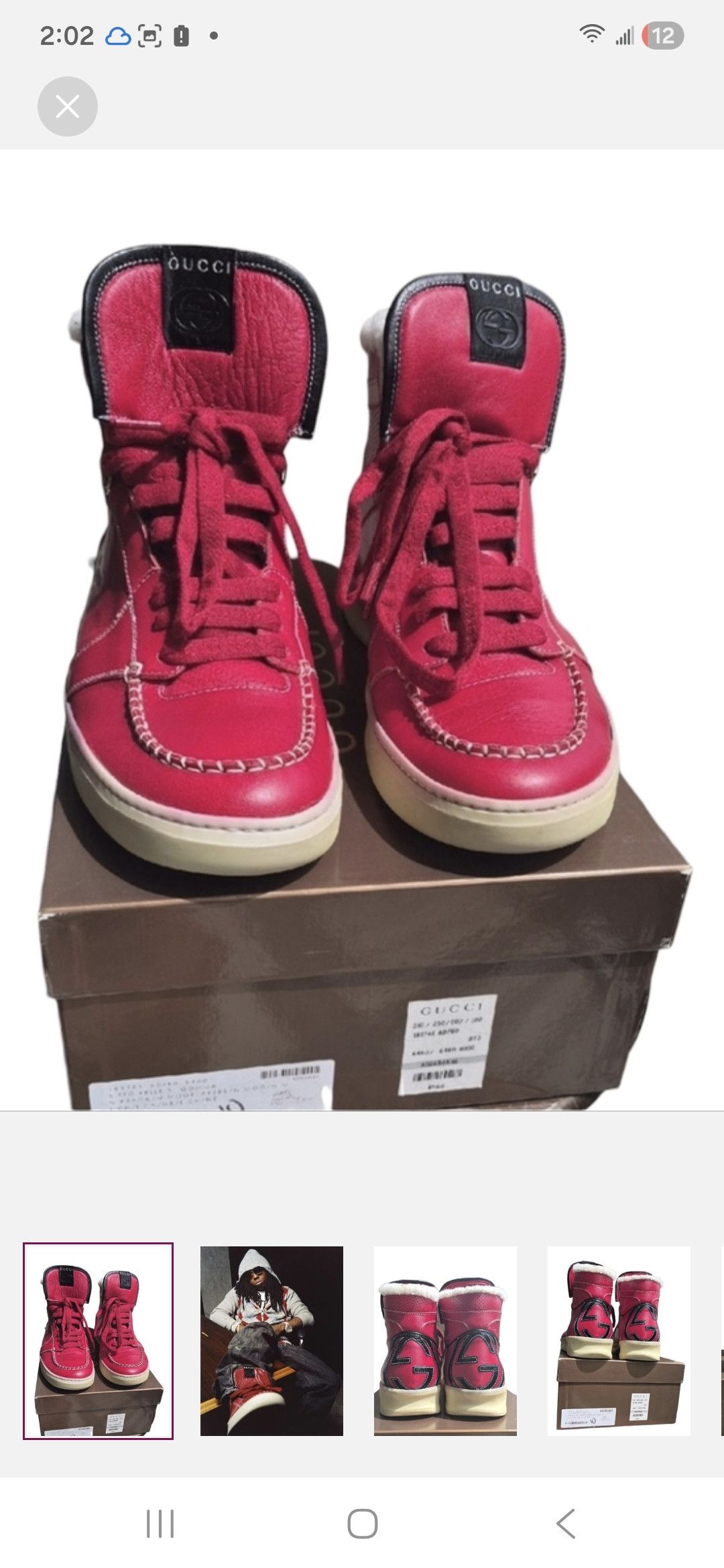 Gucci Gucci 2007©️ S.TTO PELLE S. GOMMA Leather High-Top Sneakers Size US 10.5 / EU 43-44 - 1 Thumbnail