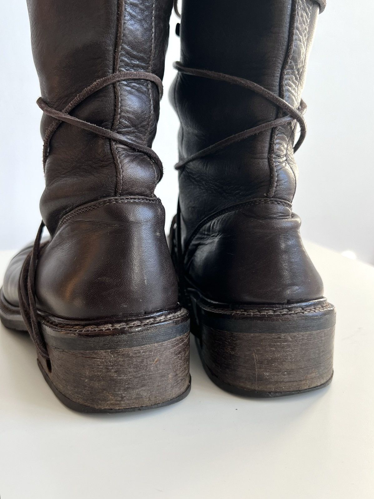 Dirk Bikkembergs Dirk Bikkembergs??? SAMPLE Wooden Heel Knee Boots Size US 11 / IT 41 - 8 Thumbnail