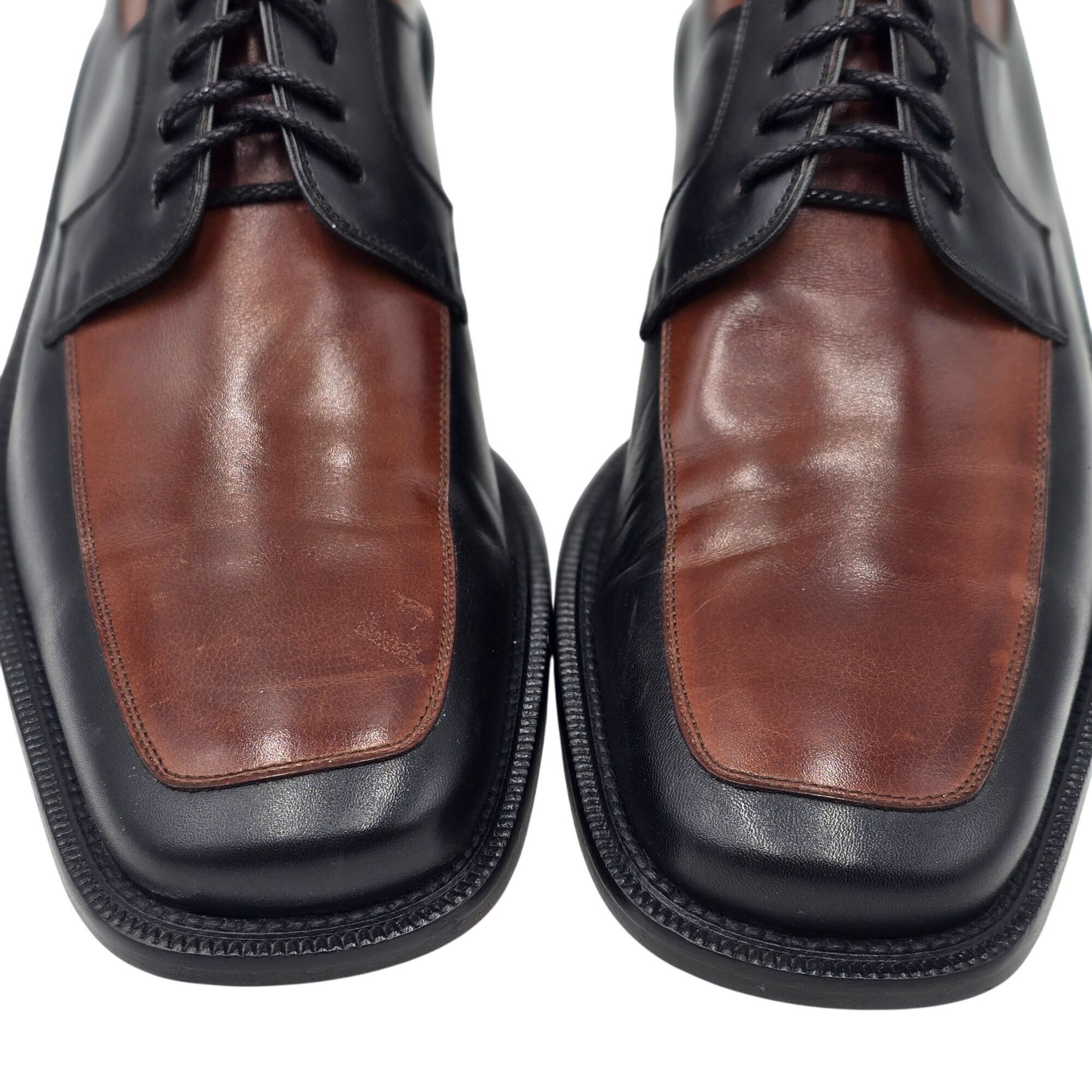 E.T. Wright E.T. Wright Mens 11.5 Black Brown Leather Dress Shoes Master Size US 11.5 / EU 44-45 - 3 Thumbnail