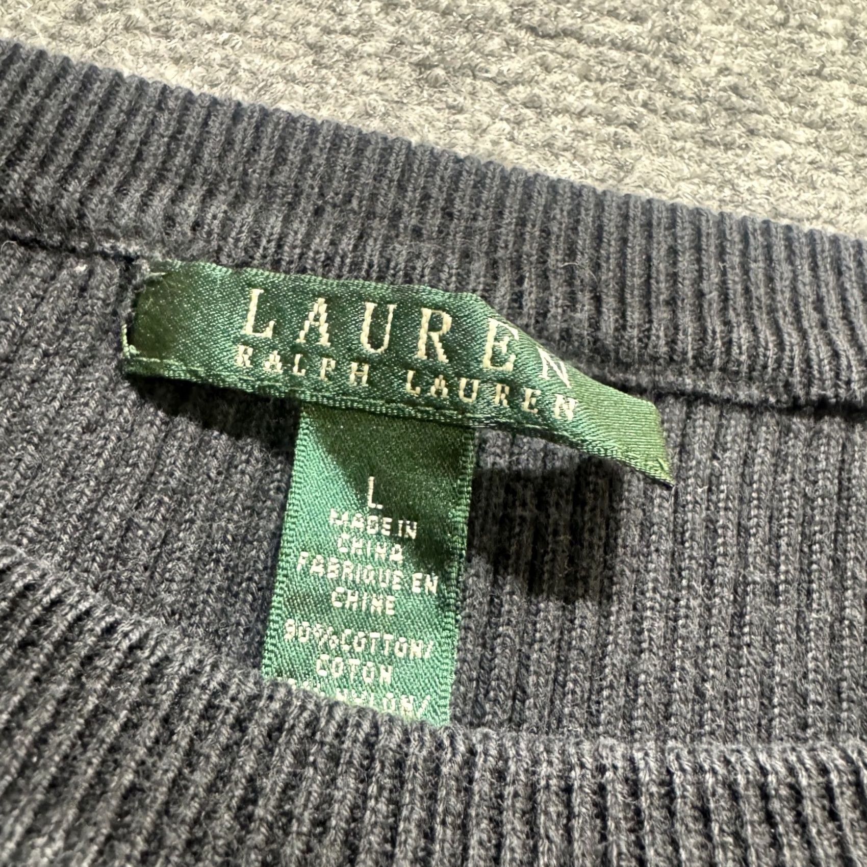 Ralph Lauren Lauren Ralph Lauren Green Black Striped Ribbed Pullover Knit Sweater L Womens Pullover Knit Sweater L Green 90s Y2K Size L / US 10 / IT 46 - 3 Thumbnail