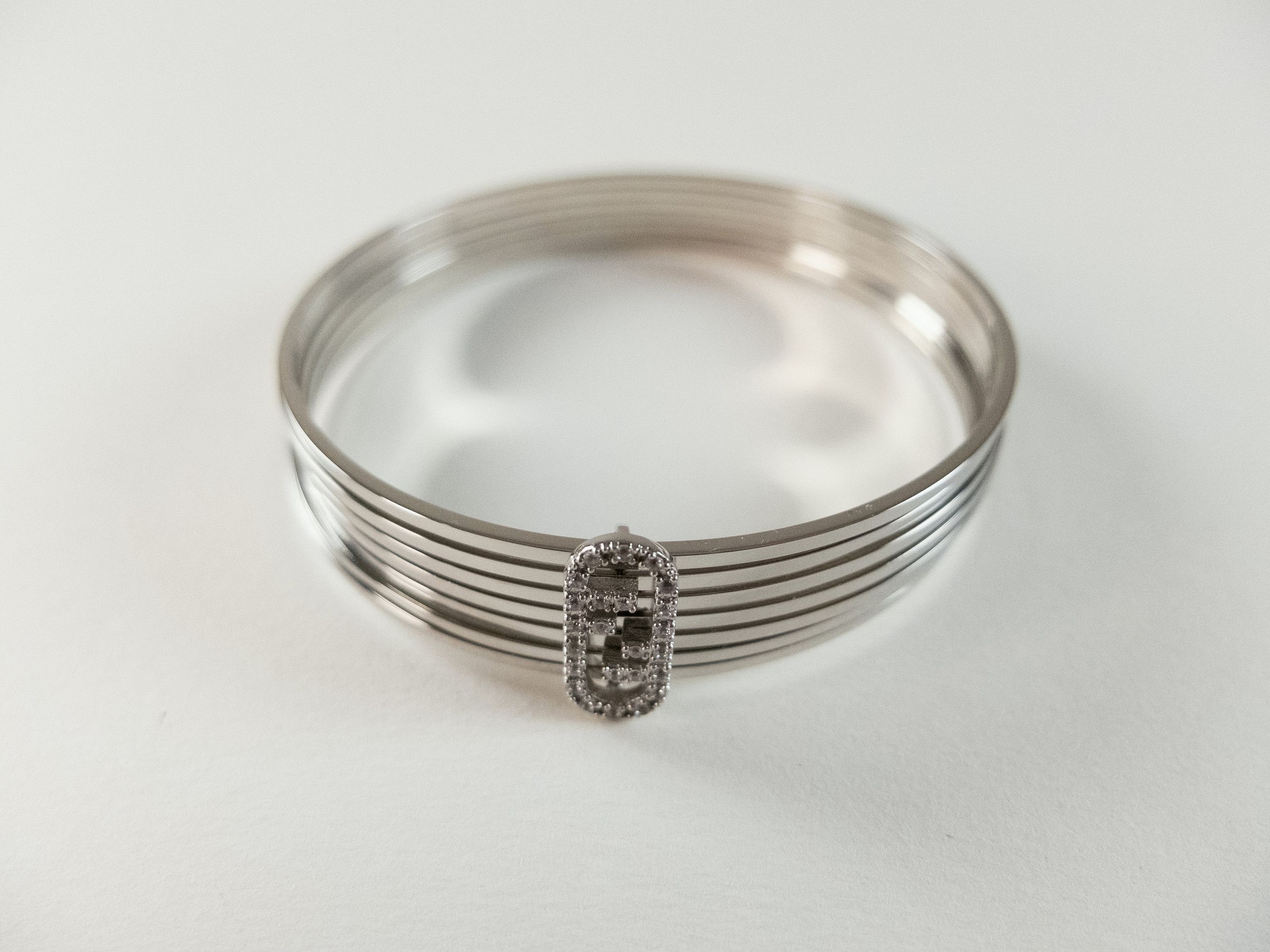 Fendi FENDI O'lock rings metal bracelet with zirconia crystals Size ONE SIZE - 3 Thumbnail