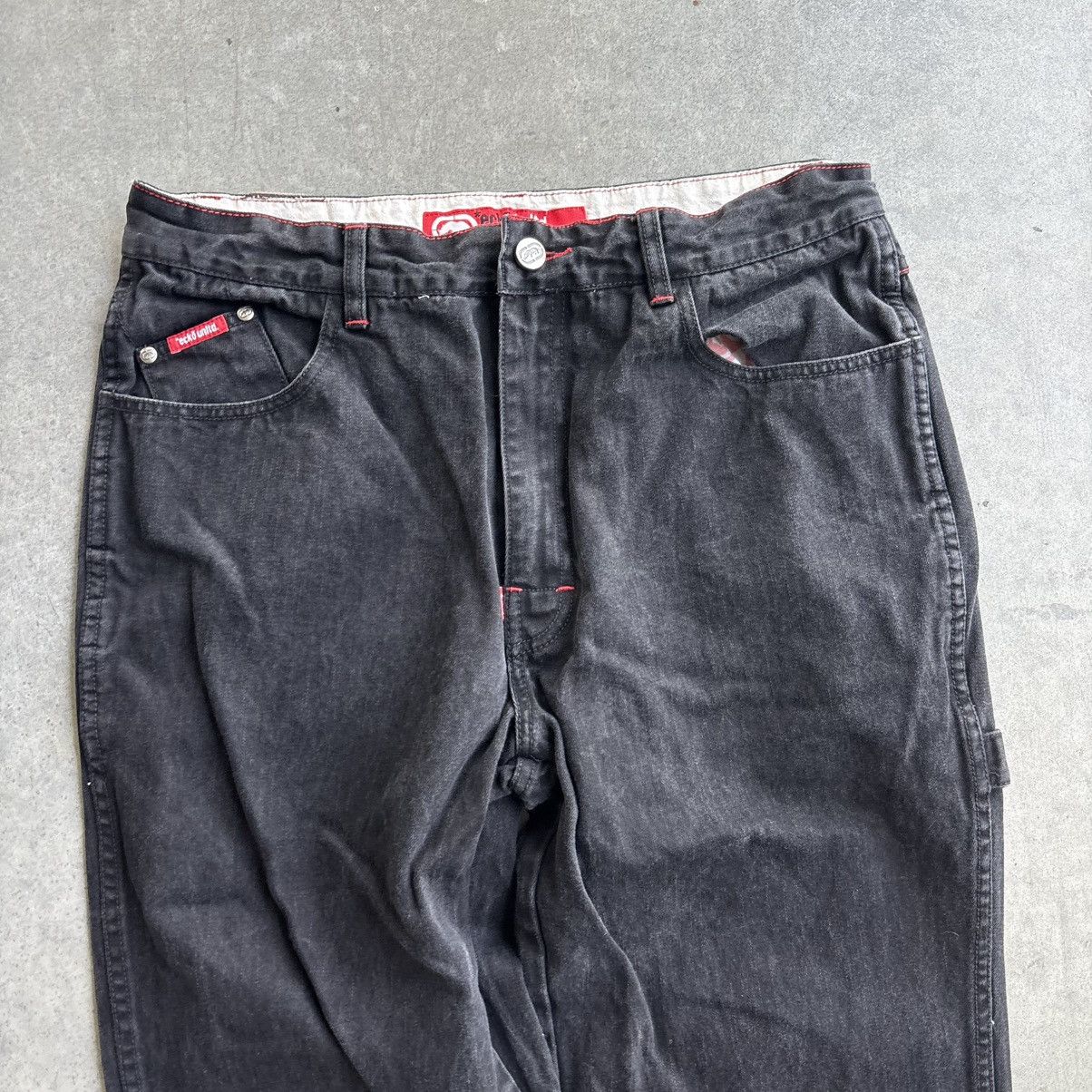 Ecko Unltd. Vintage Y2K Baggy Ecko Jeans Black Carpenter Pants 34x32 Size US 34 / EU 50 - 8 Thumbnail