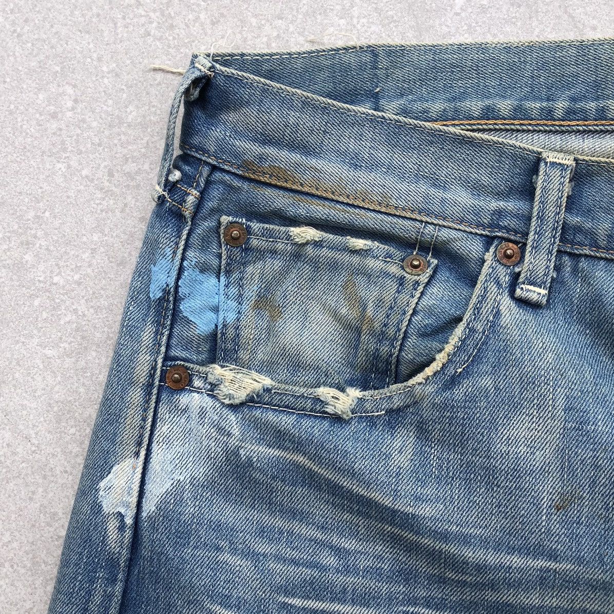 Levi's Vintage Clothing Vintage Levis 501 BigE Selvedge Redline Patchwork Denim Pant Size US 36 / EU 52 - 6 Thumbnail