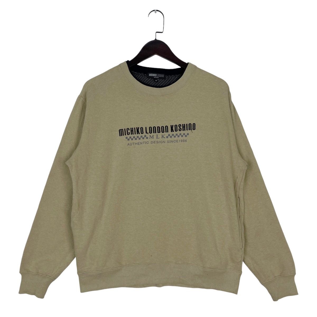 Michiko Koshino London × Vintage Vintage Michiko London Jeans Crewneck Sweatshirt Beige Size US M / EU 48-50 / 2 - 1 Thumbnail