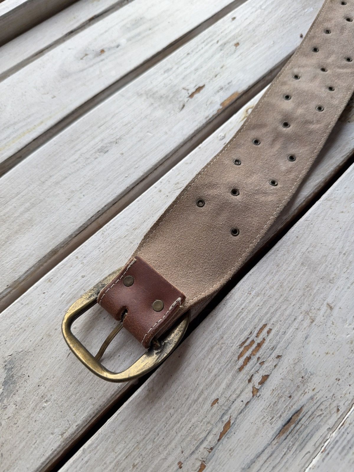Vintage Vintage Japanese Retro Y2K Brown Leather Boho Western Belt Size ONE SIZE - 6 Thumbnail