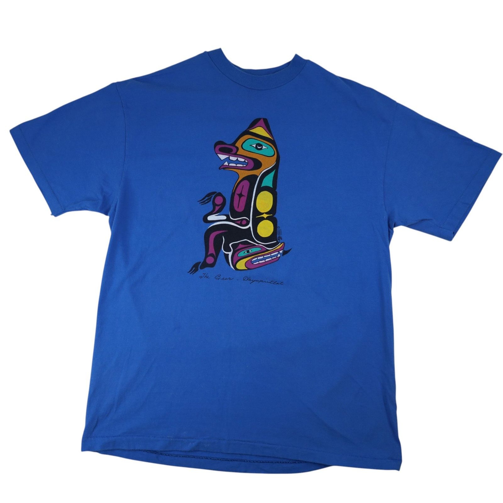 Vintage Vintage 90s Native Artwork "The Bear" Graphic T Shirt Size US L / EU 52-54 / 3 - 1 Thumbnail