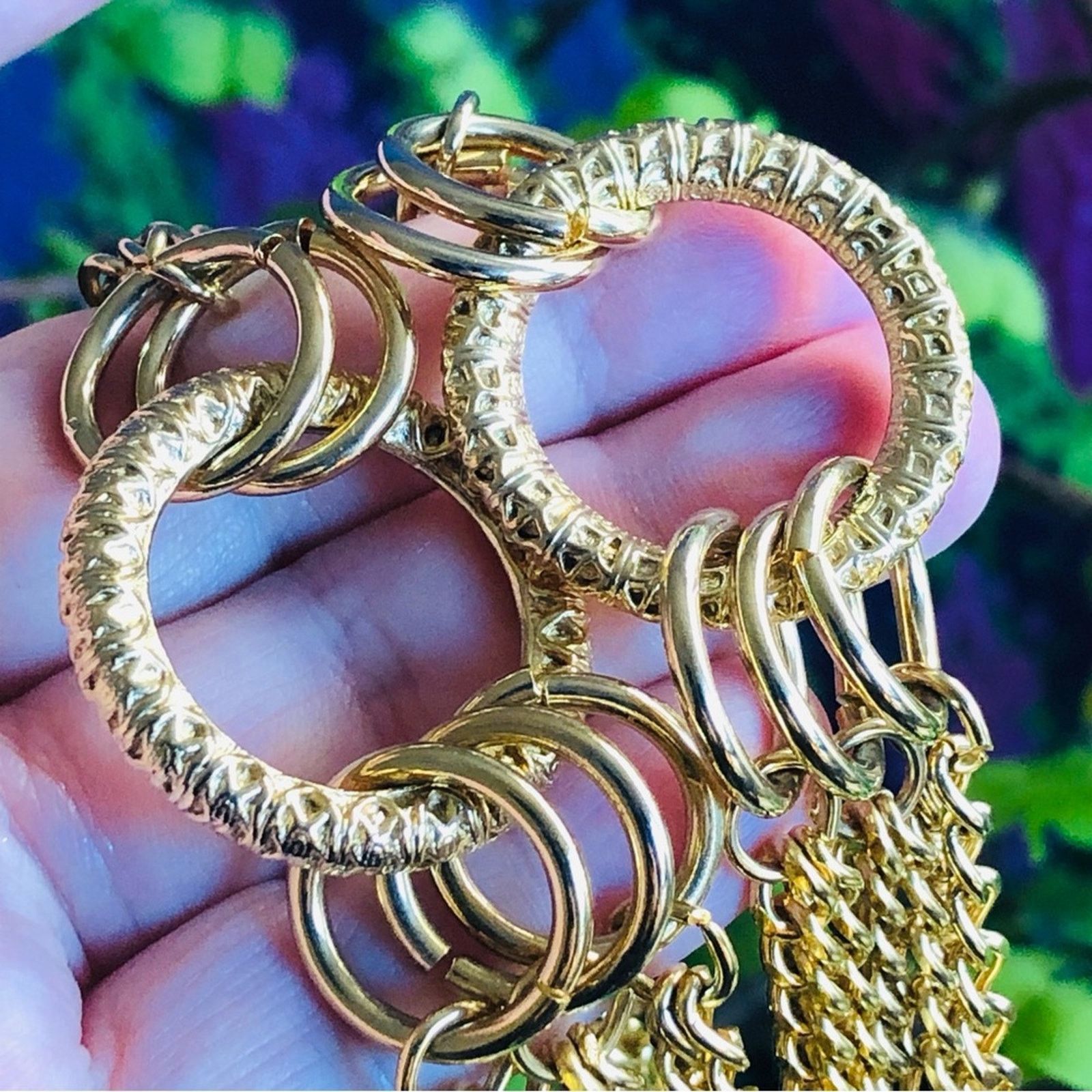 Vintage Vintage 80s multi strand chain link ring bold necklace Size ONE SIZE - 3 Thumbnail