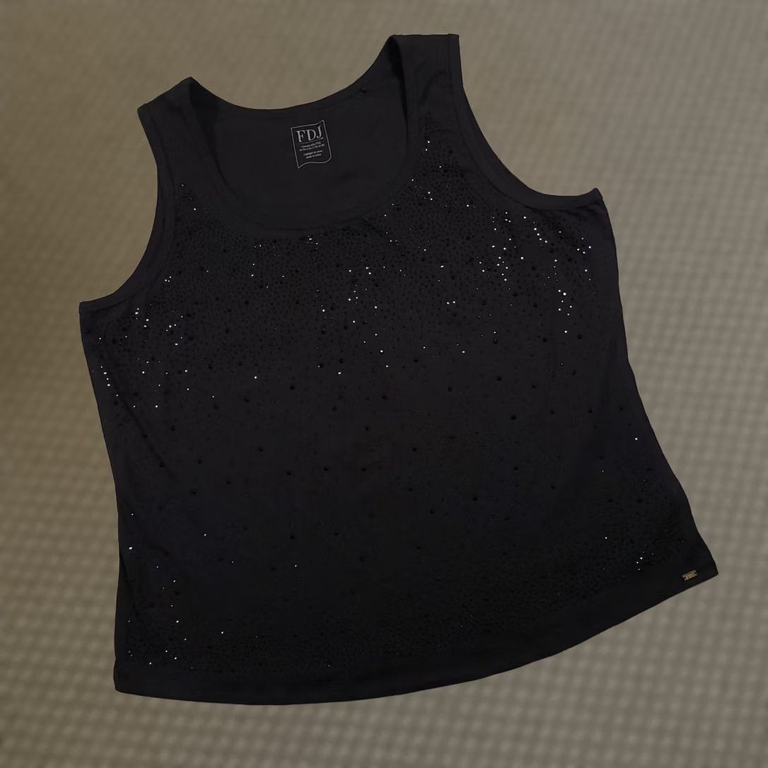 Vintage FDJ French Dressing Tank Women’s XXL Black Studded Sleeveless Scoop Shirt Jeans Shirt Tank Top Casual Party/Cocktail Travel Womens Size S / US 4 / IT 40 - 1 Thumbnail