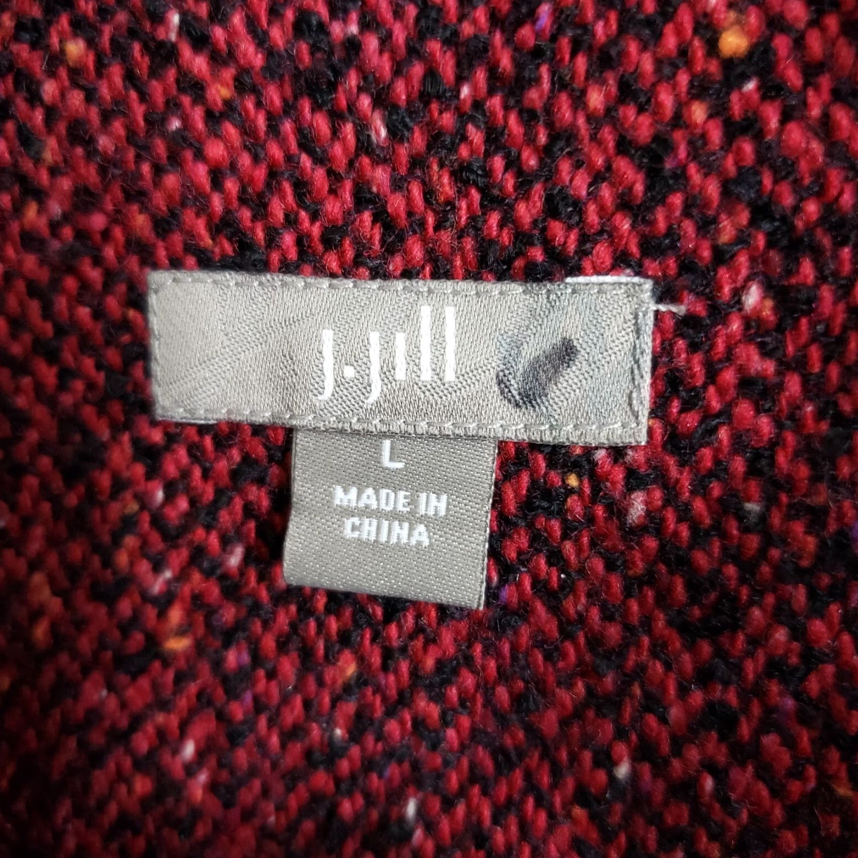 J. Jill J Jill Womens Tweed Jacket Sz Large Red Black Wool Blend Snap Buttons Jacket Womens Large Red Tweed Wool Blend Snap Buttons Size L / US 10 / IT 46 - 5 Thumbnail