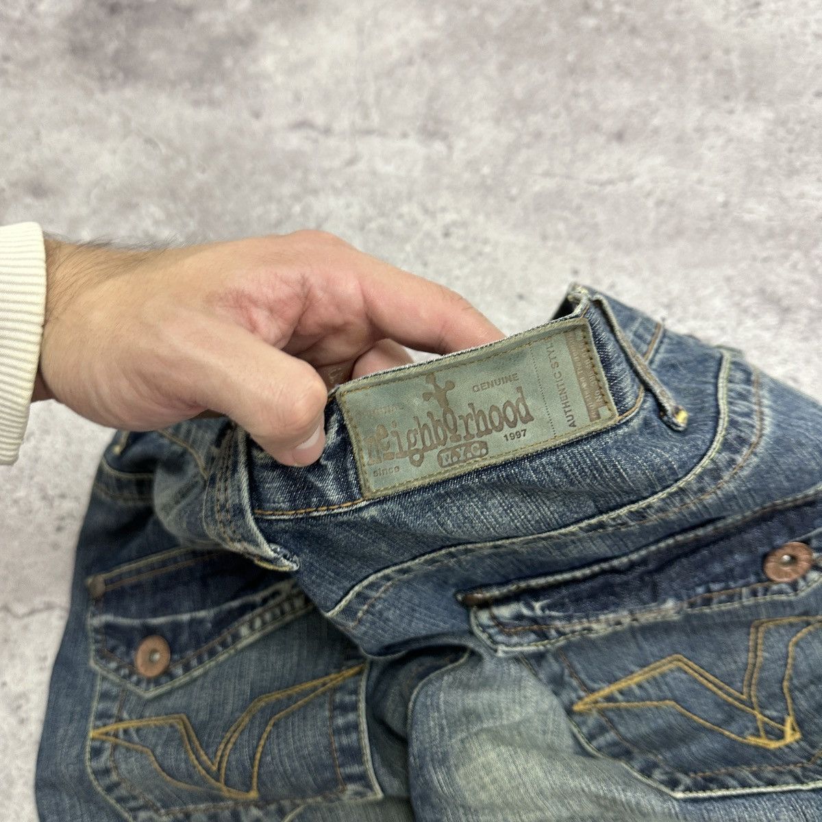Neighborhood Vintage 90s Neighborhood NYC Straight jeans y2k og hype rare Size US 31 - 11 Thumbnail