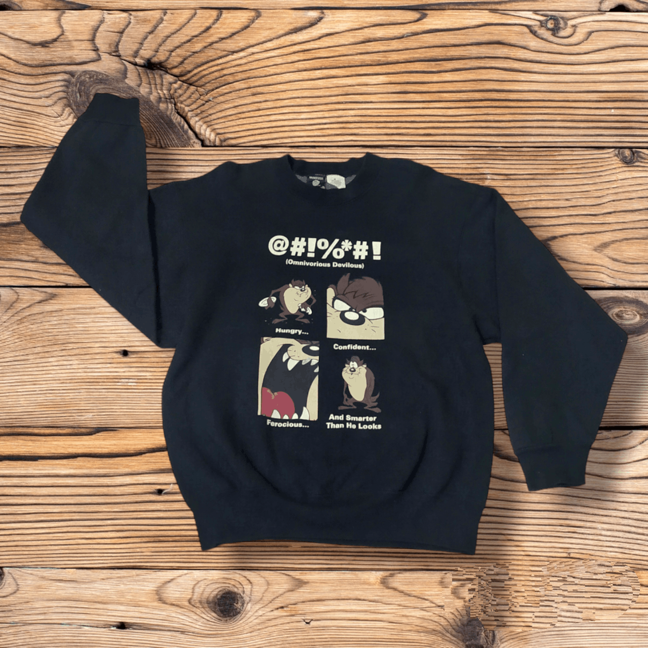 Vintage 💥RARE 90's💥 Tazmania Sweatshirt Black Colour Size US M / EU 48-50 / 2 - 1 Thumbnail