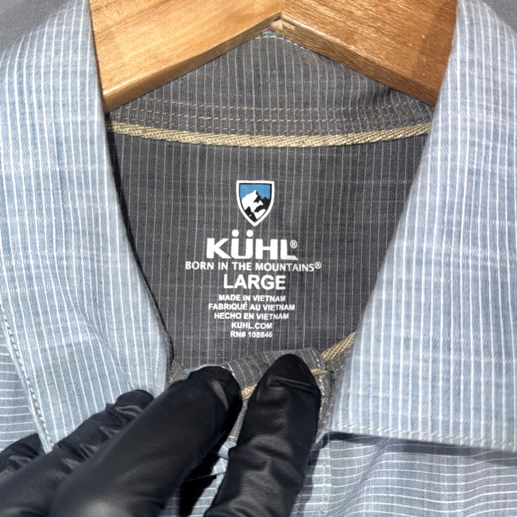 Vintage KÜHL Shirt Mens Large Blue Check Woven Short Sleeve Button Front Casual Size US L / EU 52-54 / 3 - 3 Thumbnail