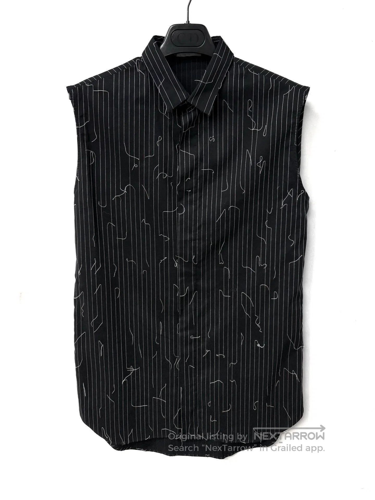 d*7様 レア Dior homme 2007SS キャミソール タンクトップ Dior Dior HOMME SS07 Black/White Striped Runway Tank Top | Grailed トップス