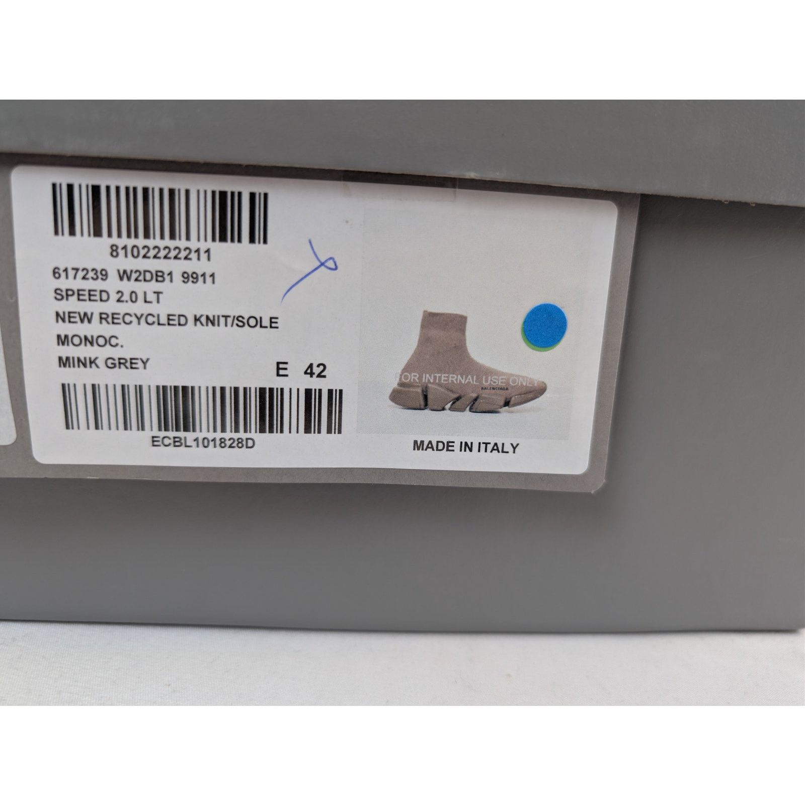Balenciaga o1rshd1 Q:3 / Speed 2.0 Recycled Low-Top Sneakers Mink Grey Size US 9 / EU 42 - 22 Thumbnail