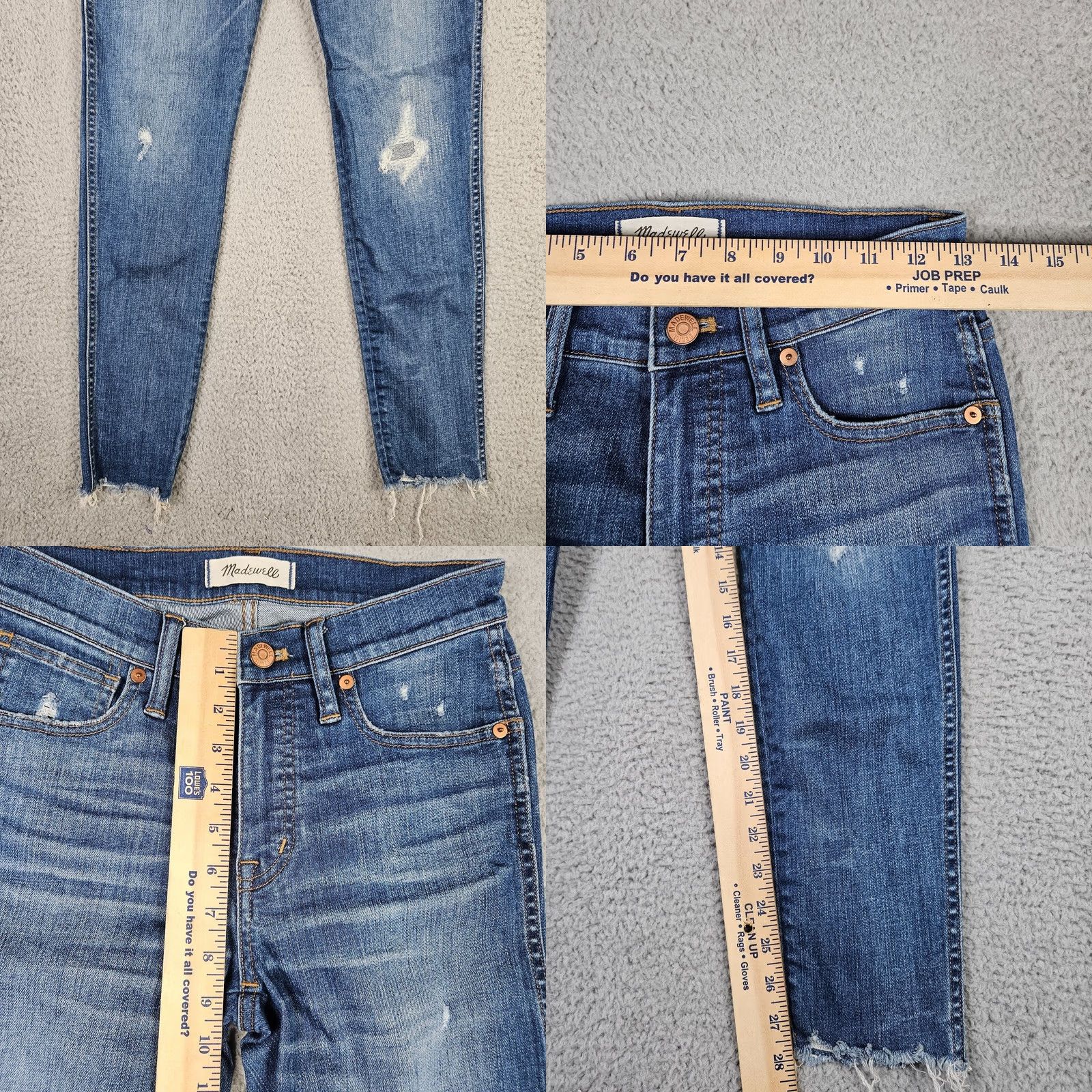 Madewell Madewell Jeans Womens 25 Blue Women High Riser Skinny distressed Raw Hem Size Size 42" / US 20 - 8 Thumbnail