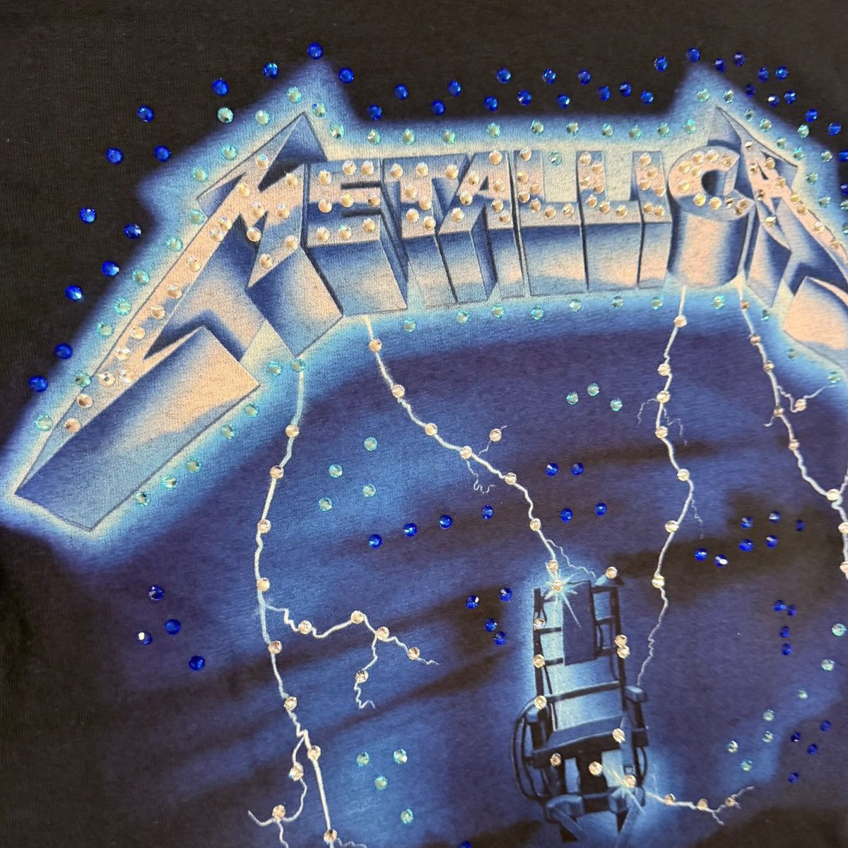 Vintage Vintage t shirt metallica custom strass Size US M / EU 48-50 / 2 - 2 Thumbnail