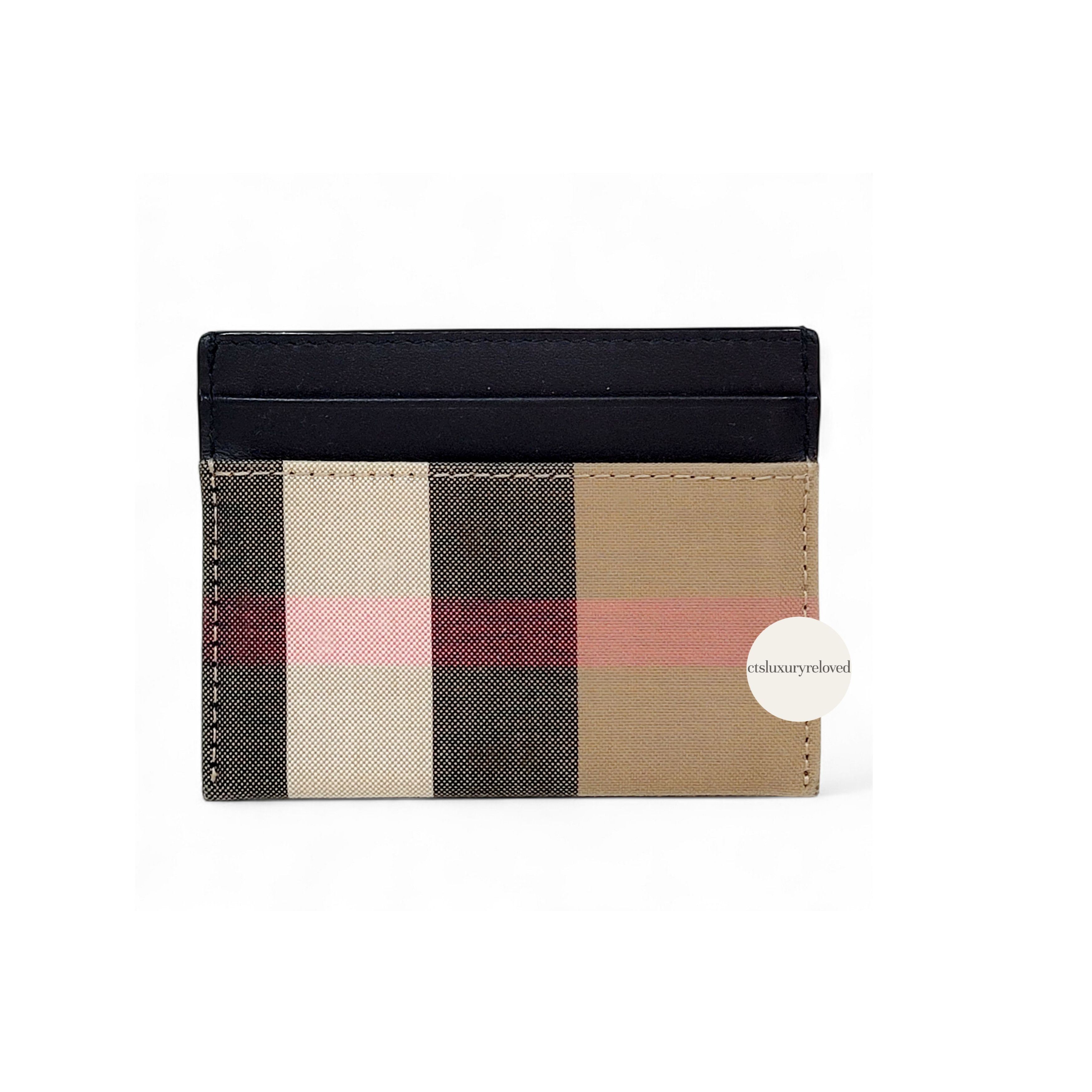Burberry Burberry Sandon Check Canvas Calf Leather Cardholder Size ONE SIZE - 2 Thumbnail