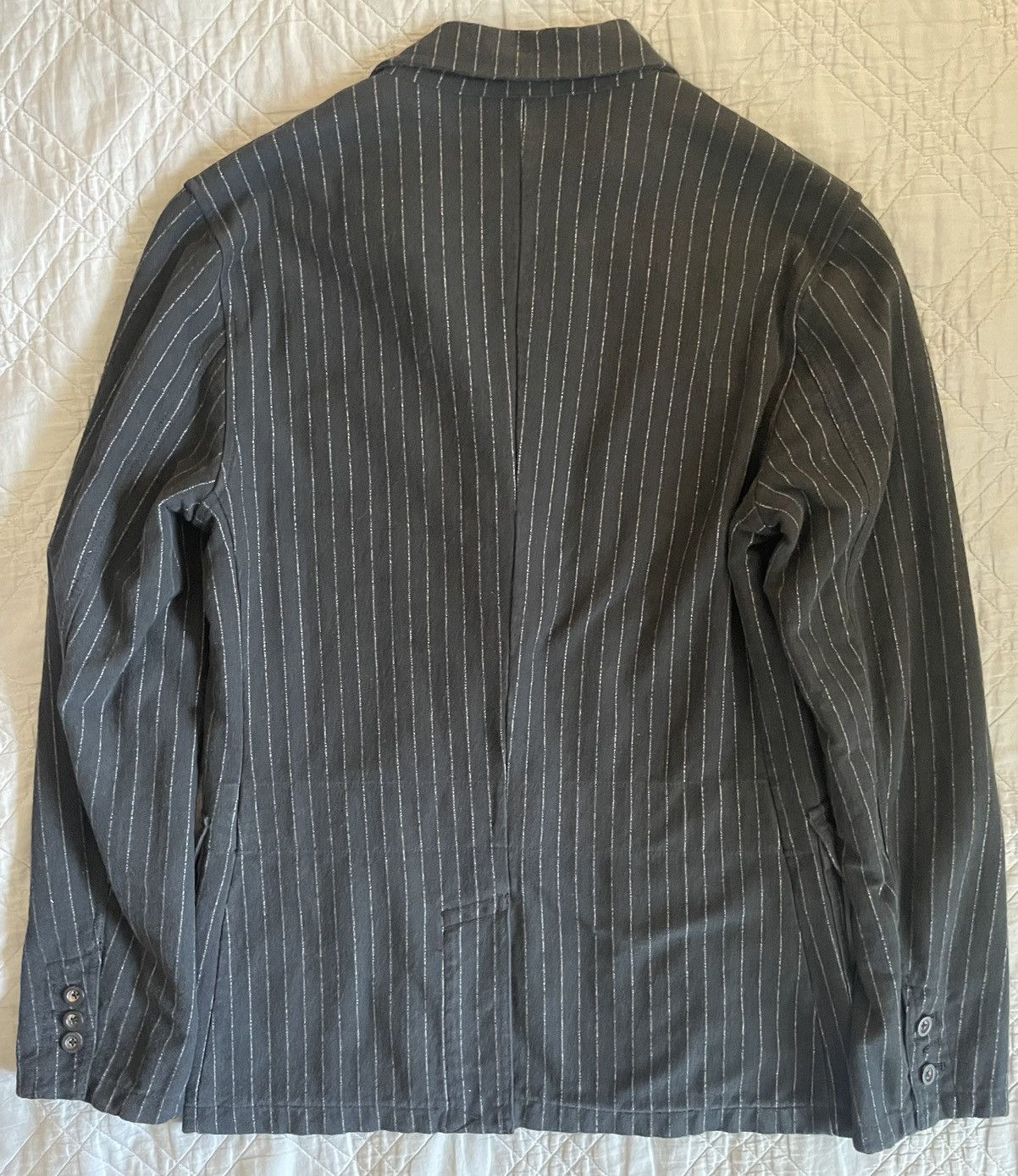 Polo Ralph Lauren Deconstructed Patch Pocket Chalk Stripe Sport Coat Size 38R - 5 Thumbnail