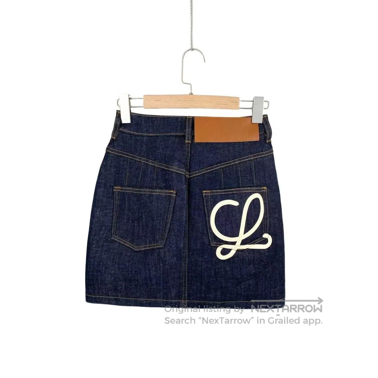 Loewe Loewe Logo embroidered denim skirt| Size 42" / US 20 - 2 Thumbnail