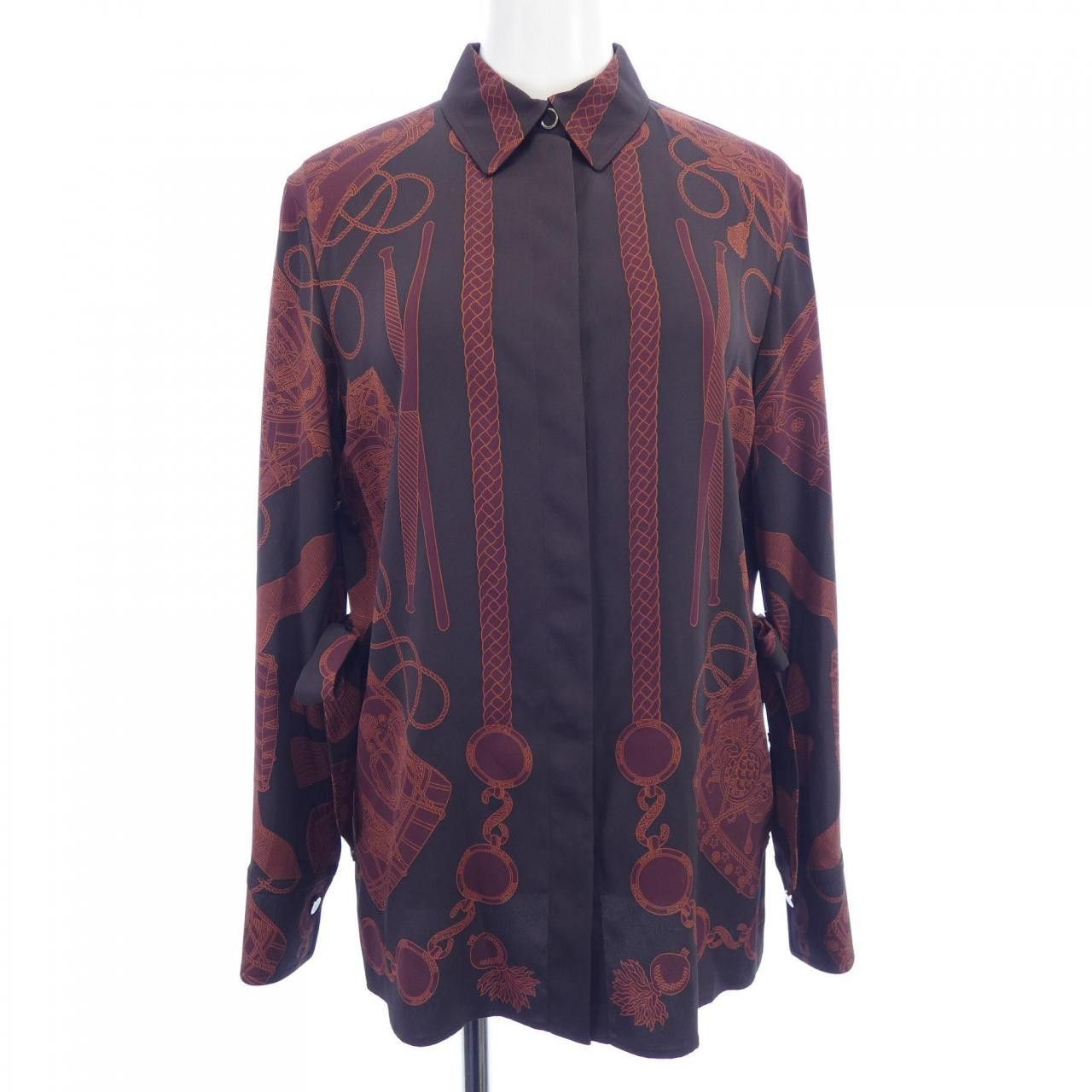 Hermes Hermes Hermes Silk Shirt 34 Textile Tops DUTY FREE for USA Size ONE SIZE - 1 Thumbnail