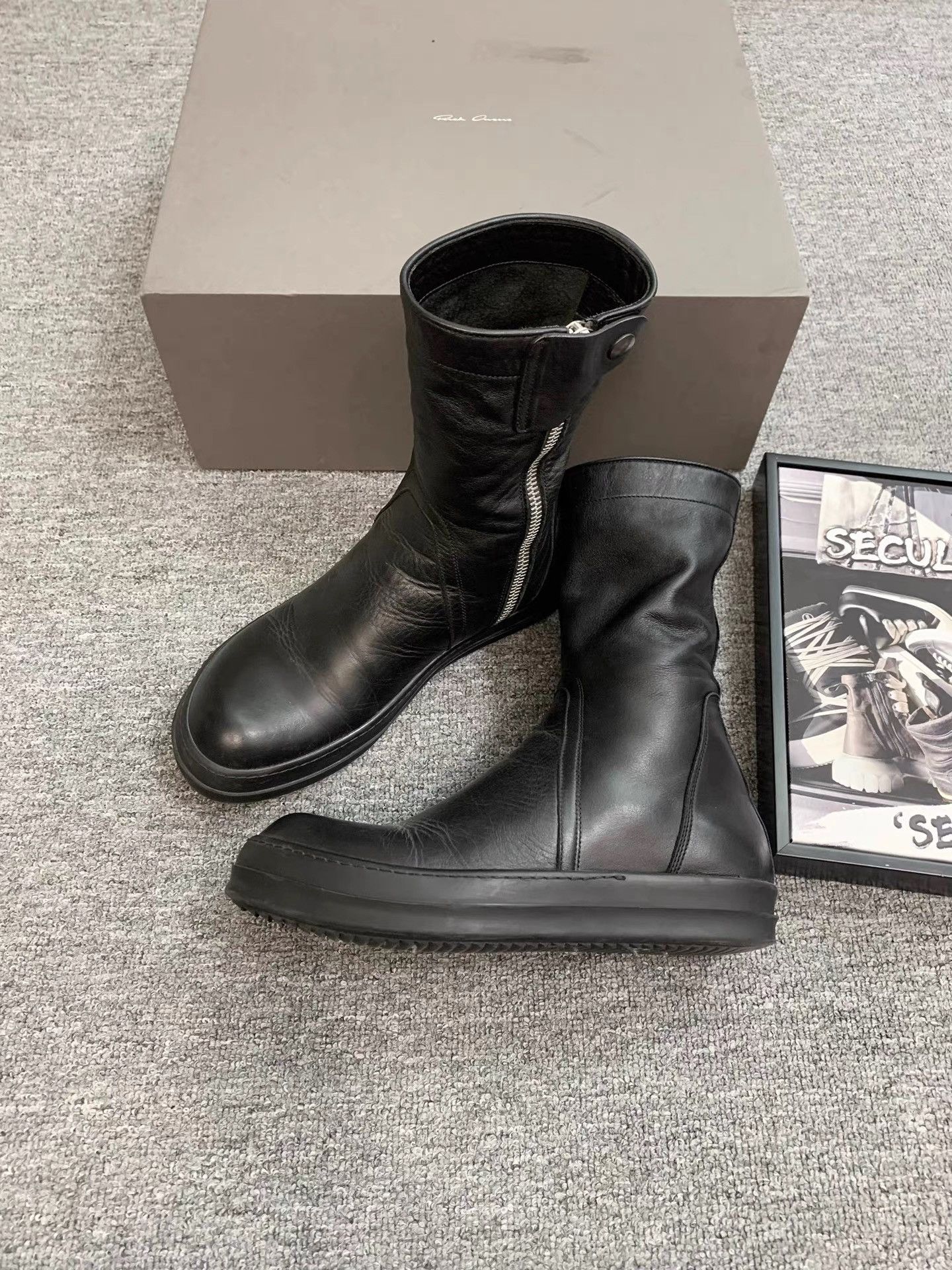 Rick Owens Rick Owens 15FW Mainline Calf Leather Zipper Army Boots K34 Size US 7 / EU 40 - 2 Thumbnail