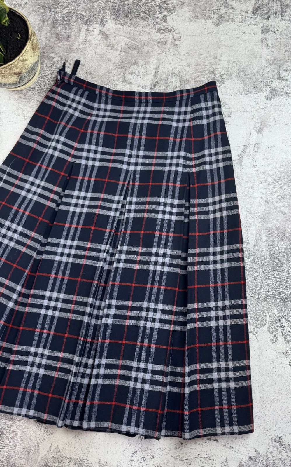 Burberry 90s Burberrys Nova Plaid Checked Midi Maxi 42 Dress Skirt Size 42" / US 20 - 3 Thumbnail