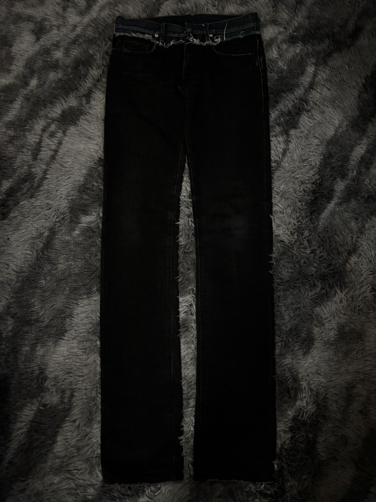 Dior dior homme AW06 cummerbund black denim “These Grey Days” Size US 28 / EU 44 - 1 Thumbnail