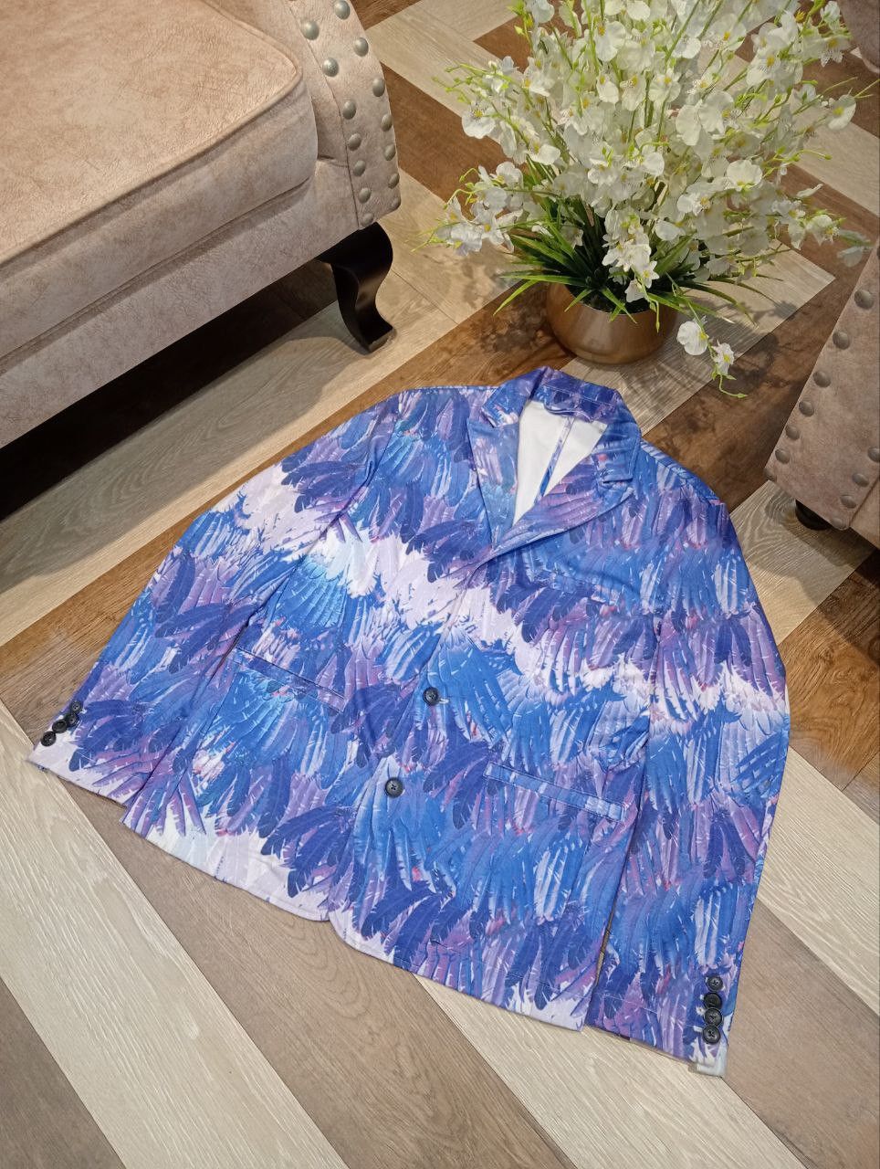 Japanese Brand JAPANESE DOWBL FEATHER OVERPRINT BLAZERS Size 46R - 3 Thumbnail