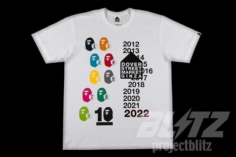 Designer BAPE DOVER STREET MARKET GINZA 10TH ANNIVERSARY TEE L 2022 Size US L / EU 52-54 / 3 - 2 Thumbnail