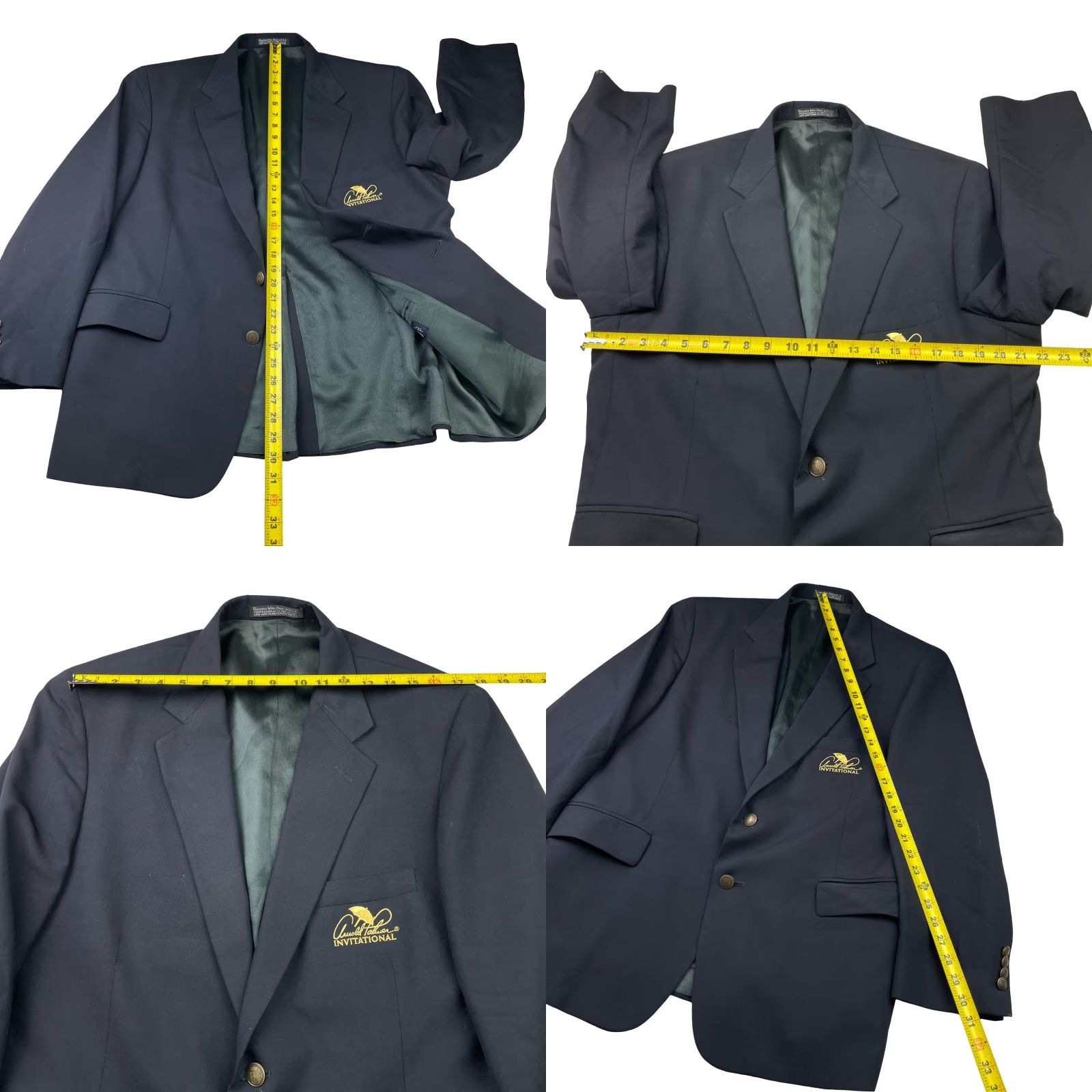 Vintage VTG Arnold Palmer Invitational Men's 2-Button Blazer Navy 43S Wool USA Short Adult Classic Notch Lapel Mens Blazer Size 46R - 8 Thumbnail