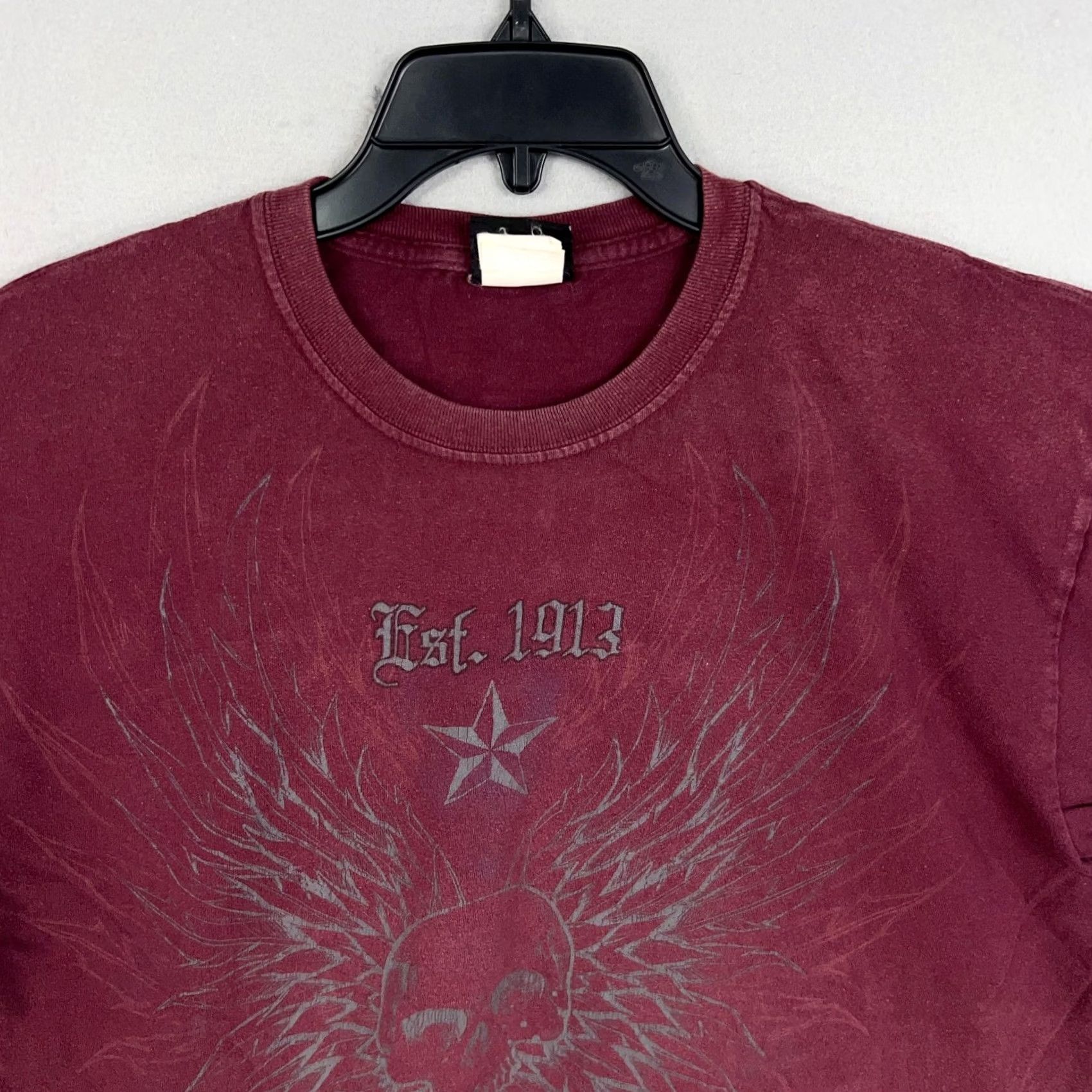 Vintage Hybrid Tees Shirt Mens Large Sinful Distortion Skull Wings Graphic Cyber Goth Red Short Sleeve Crew Neck T-Shirt Mens Size US L / EU 52-54 / 3 - 2 Thumbnail
