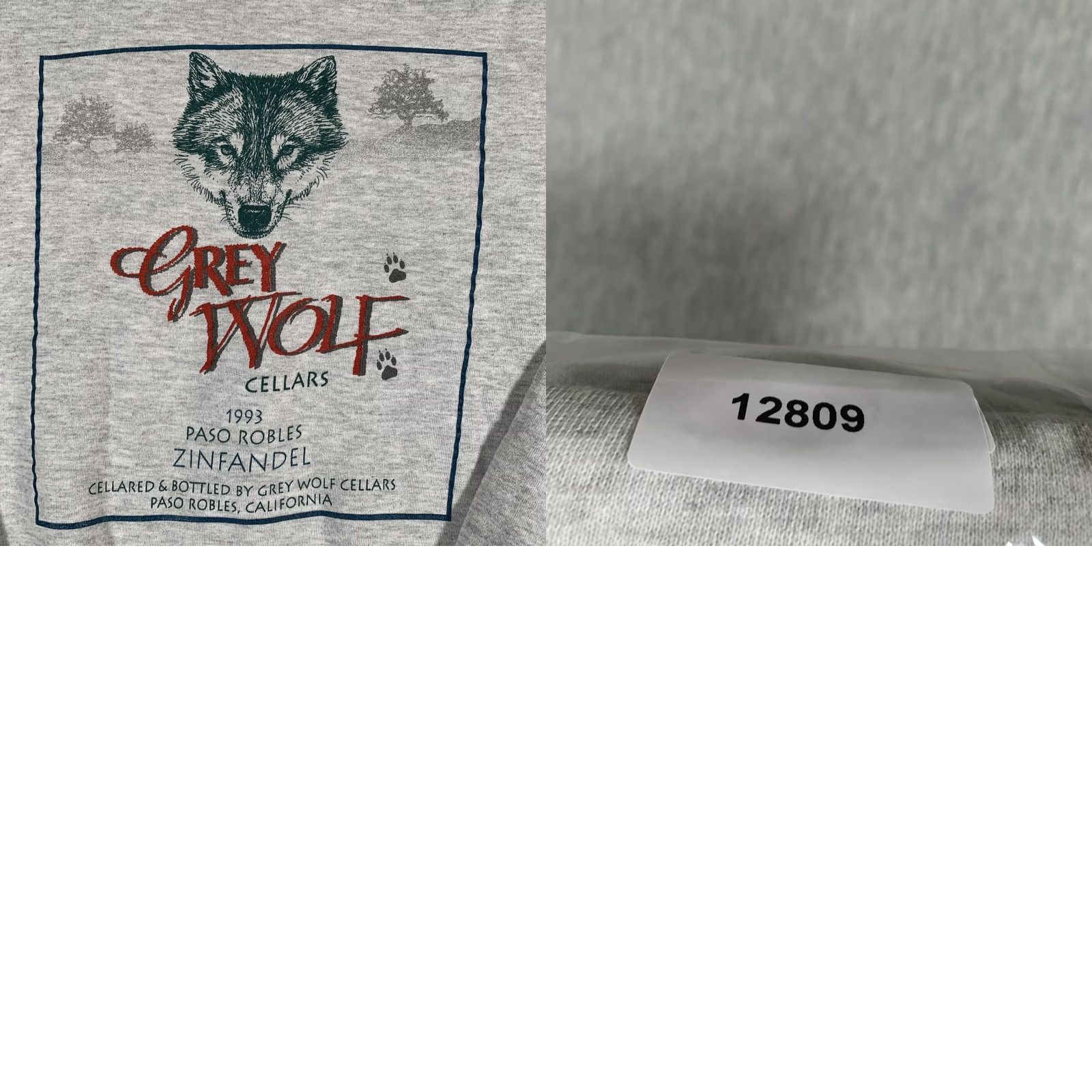 Jerzees VINTAGE Jerzees Sweatshirt Mens XL Gray Wolf Cellars 1993 Paso Robles Graphic Print—Back Print Wool? Size US XL / EU 56 / 4 - 9 Thumbnail