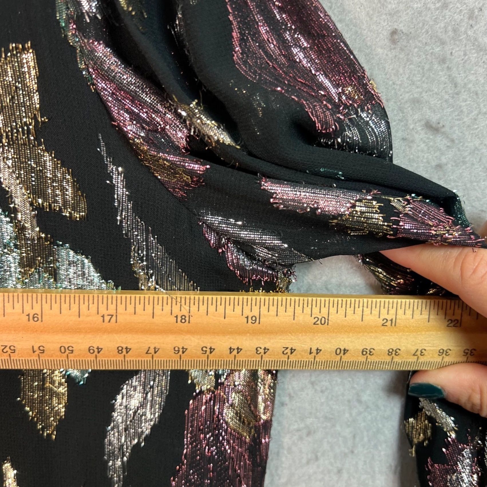 Vintage Patra Dress Womens Black Metallic Floral With Brooch Detail Size M / US 6-8 / IT 42-44 - 6 Thumbnail