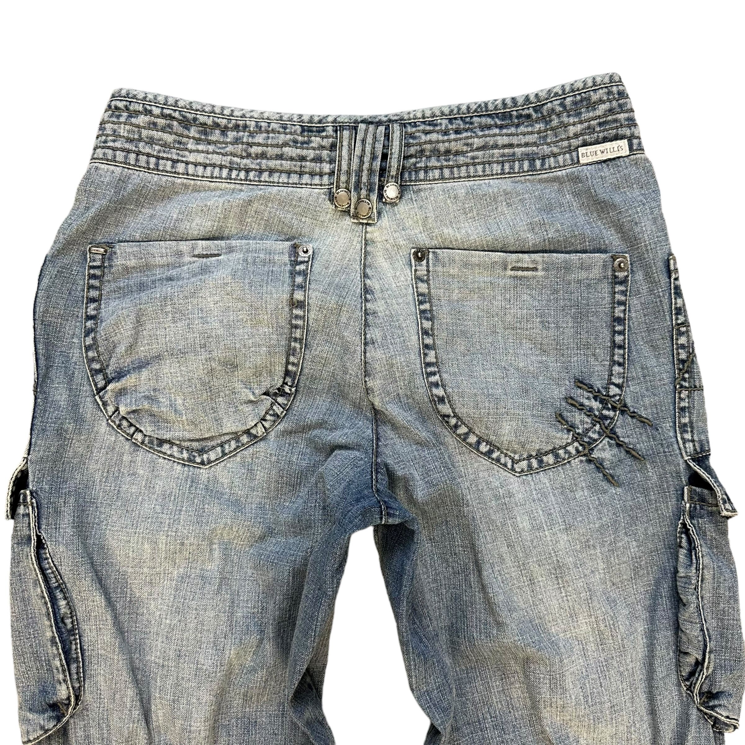 Vintage Blue Willi's Denmark Washed Cargo Jean Pant #A32-0734 Size 29" - 12 Thumbnail
