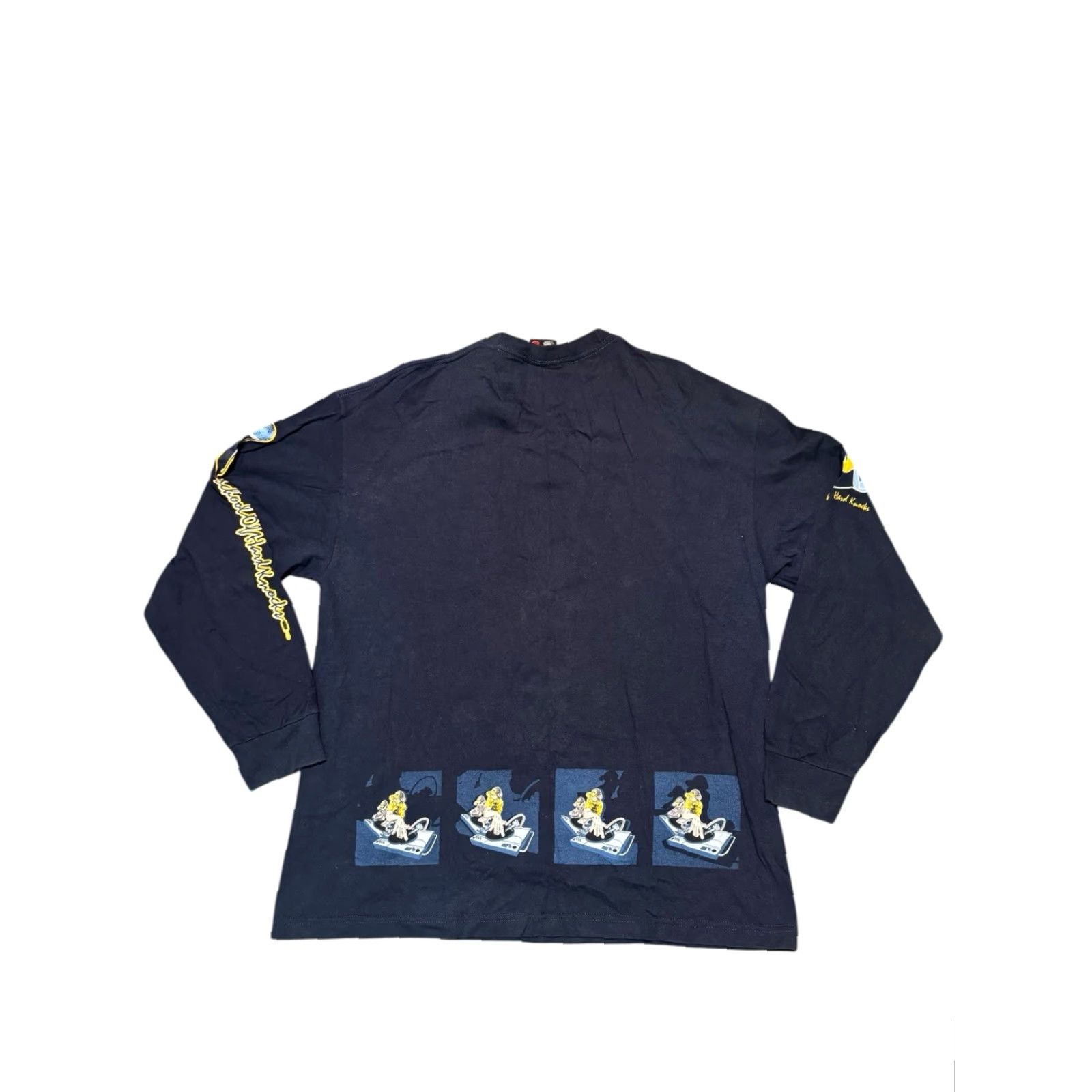 Vintage VINTAGE 90s School of Hard Knocks DJ AOP Blue Long Sleeve T-Shirt XL Men Shirt Size US XL / EU 56 / 4 - 5 Thumbnail