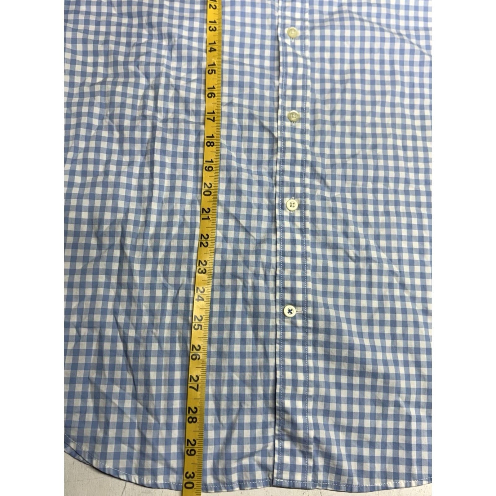 Banana Republic Banana Republic Grant Fit Gingham Check Long Sleeve Button Down Shirt Blue Sz L Size US L / EU 52-54 / 3 - 5 Thumbnail