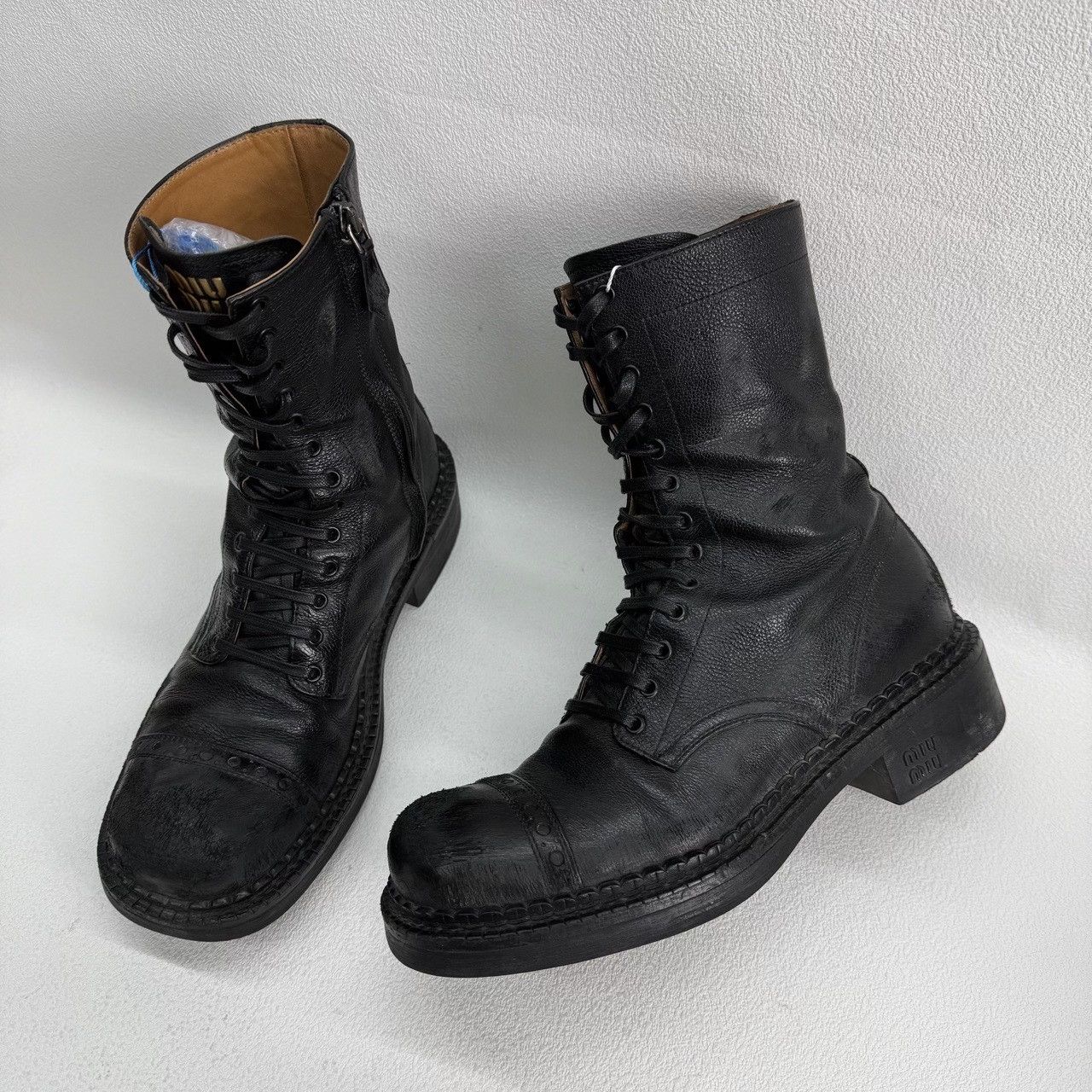 Miu Miu Miu Miu Leather Black Boots us_5 Women Size US 5 / IT 35 - 1 Thumbnail