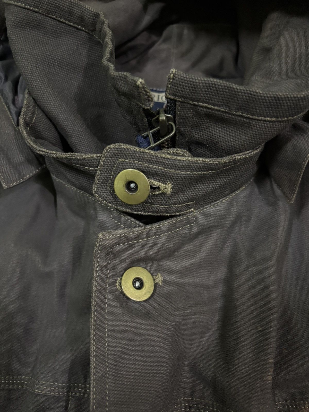 Vintage Sythetic Utility Parka Hooded Zip Up Acid Wash Jacket Size US L / EU 52-54 / 3 - 15 Thumbnail