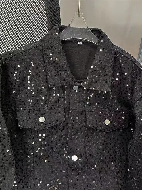 Japanese Brand Hip-hop street sequin design loose casual denim jacket Size US L / EU 52-54 / 3 - 6 Thumbnail