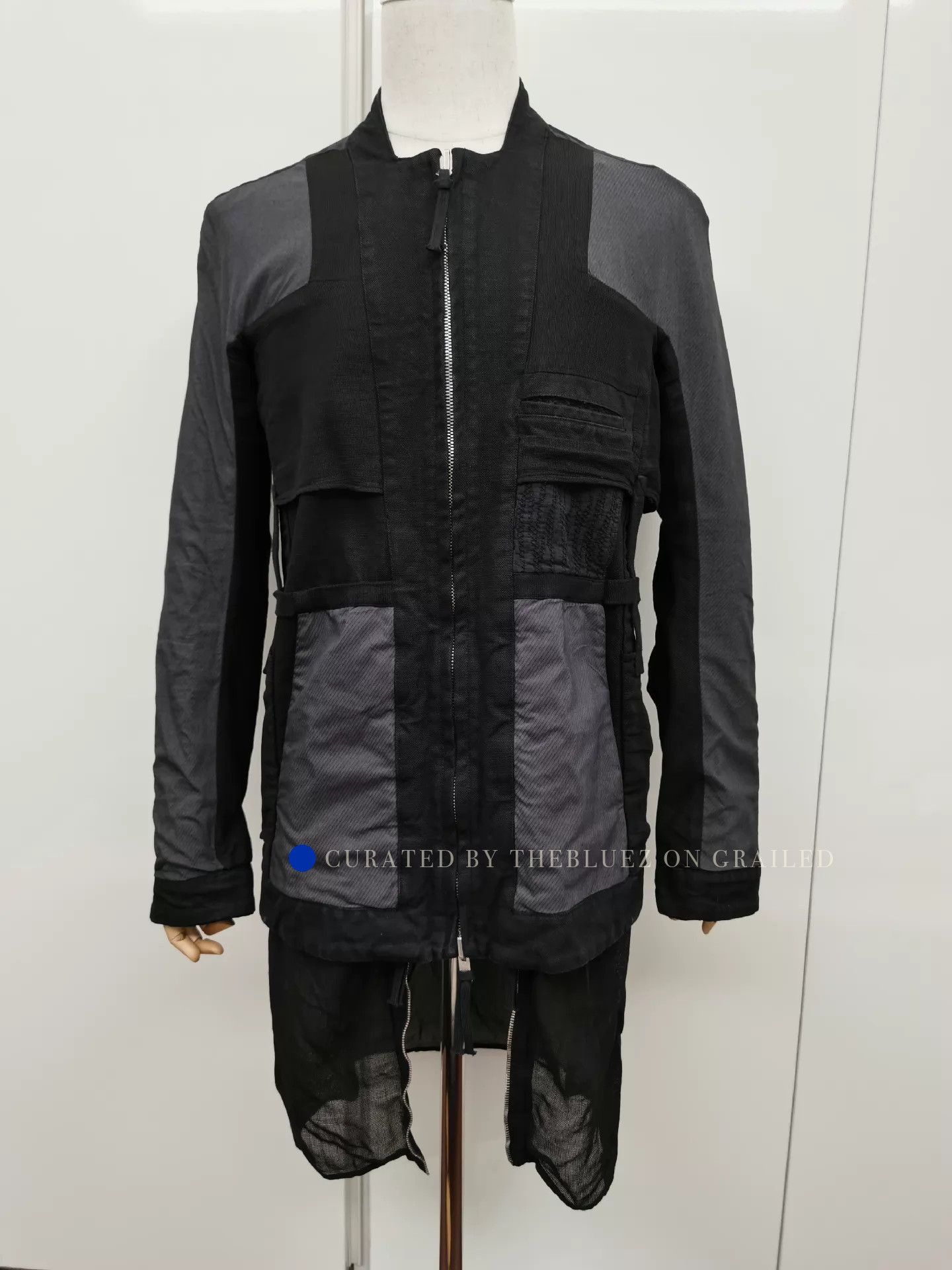 Boris Bidjan Saberi Paneled Black Jacket in Excellent Condition Size US S / EU 44-46 / 1 - 1 Thumbnail