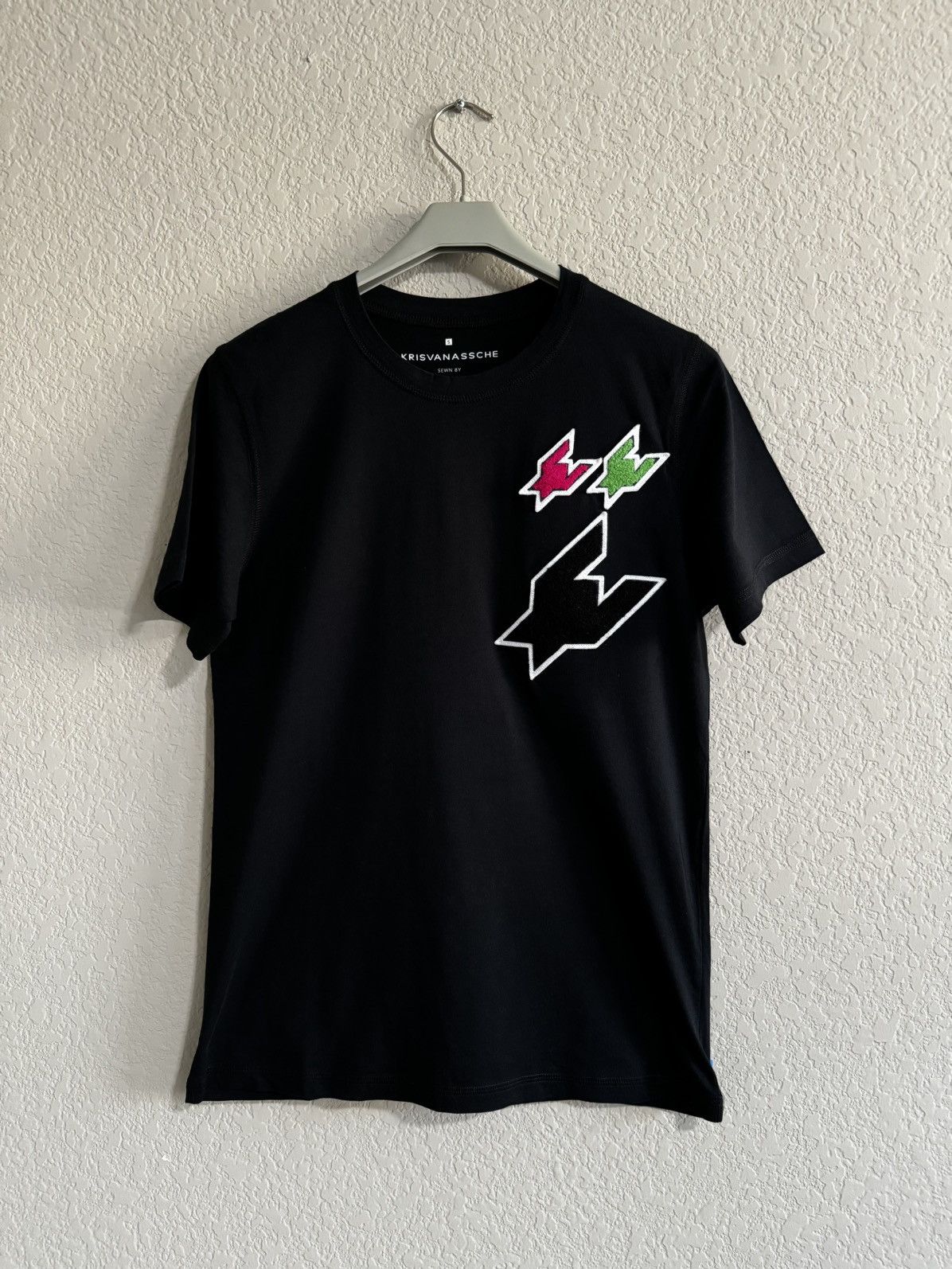 Kris Van Assche Krisvanassche Black Tee w/ Sewn Appliqué Pieces Size S / US 4 / IT 40 - 1 Thumbnail