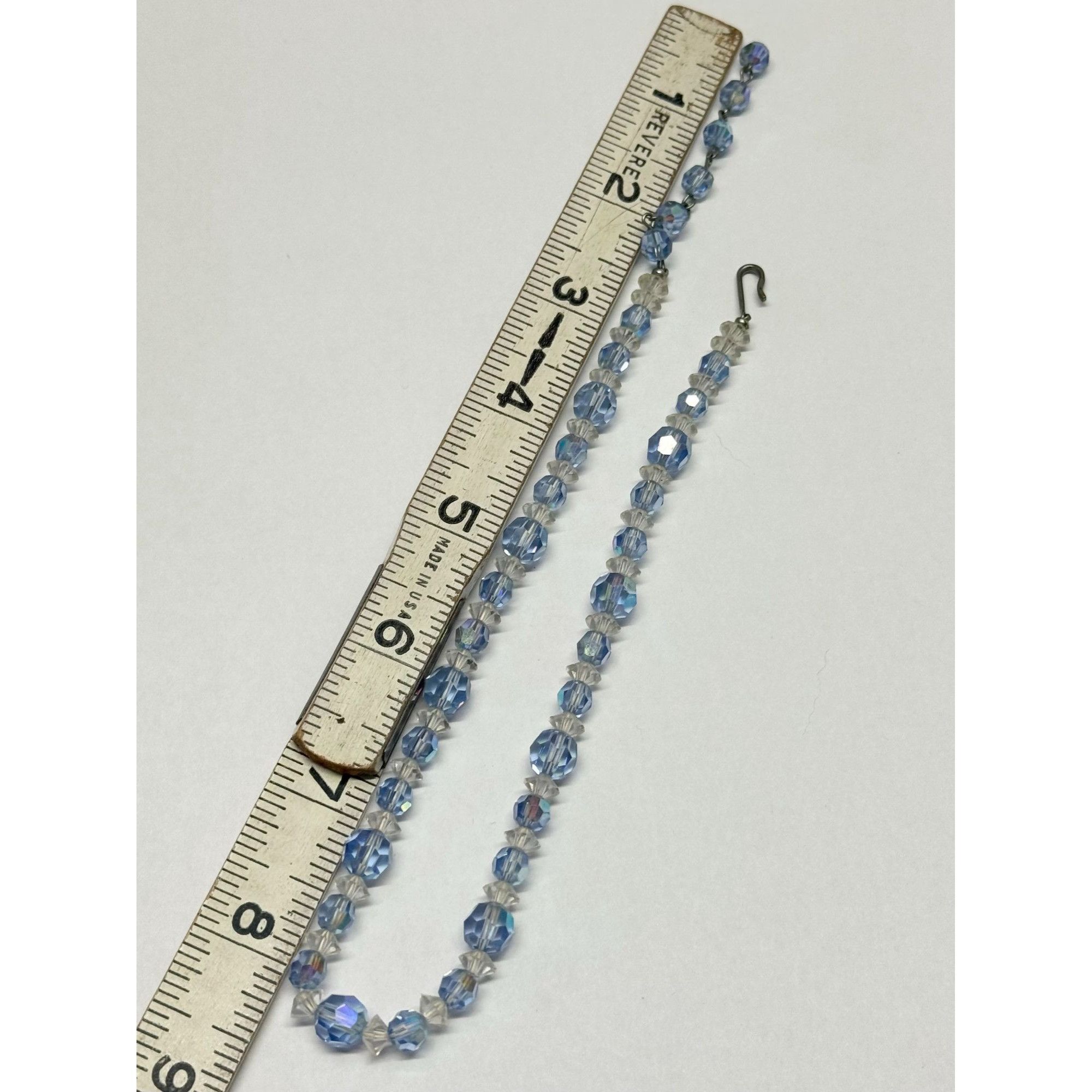Vintage Vintage blue clear crystal beaded collar necklace Size ONE SIZE - 4 Thumbnail