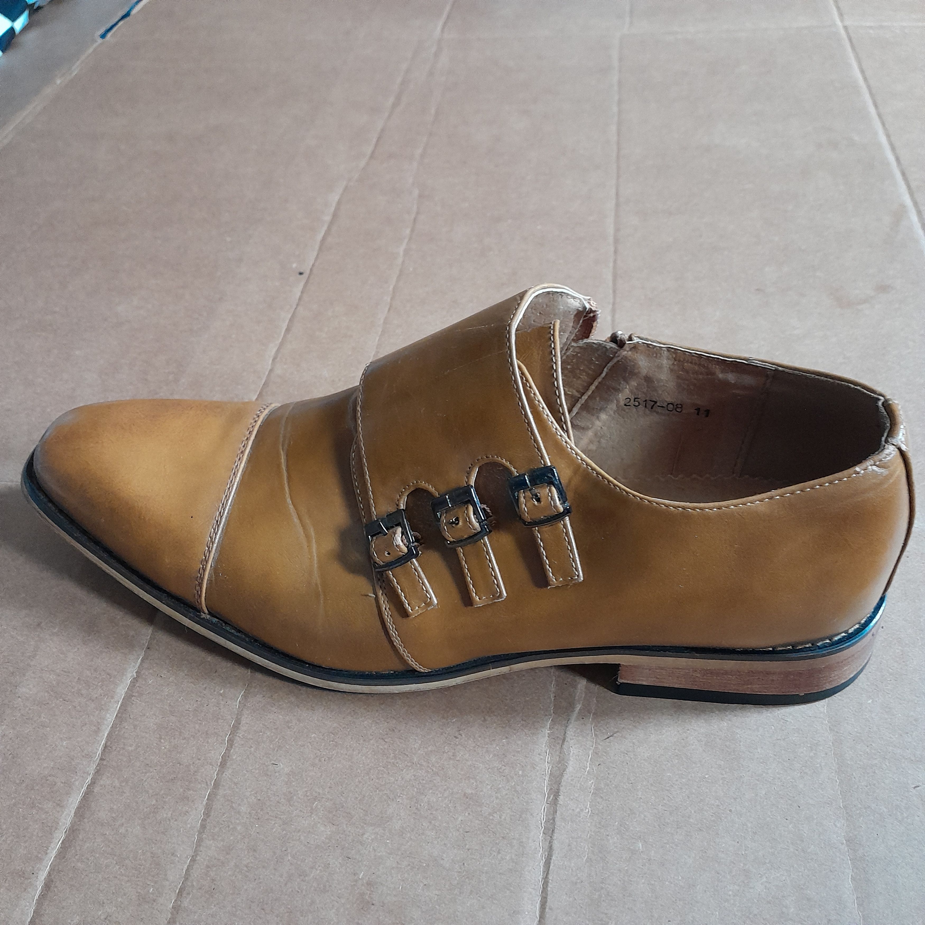 Other Masimo Men's Dress Shoes Brown Side Zip Size US 11 / EU 44 - 6 Thumbnail