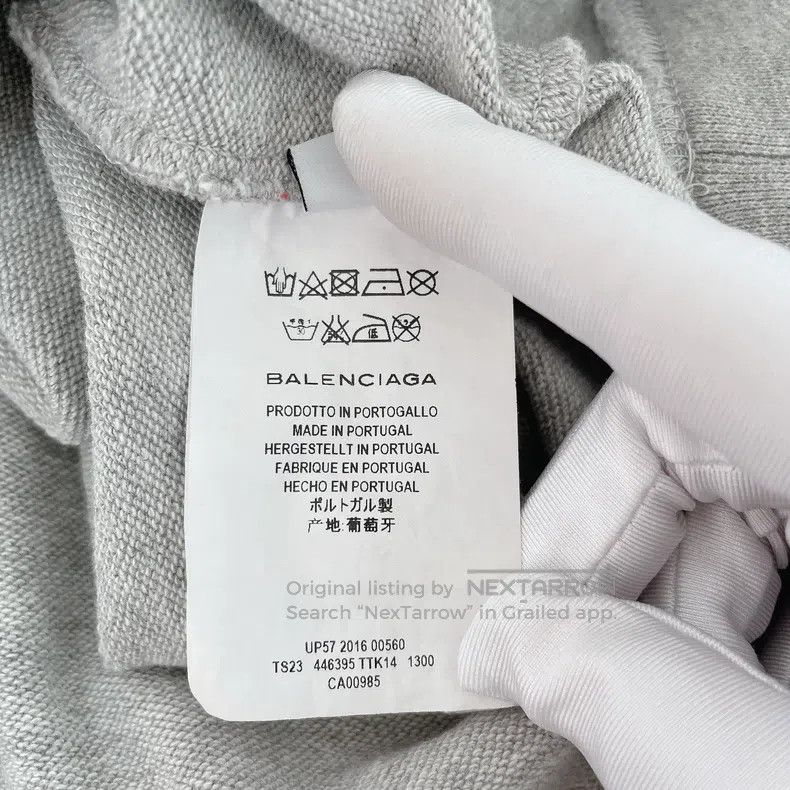 Balenciaga Balenciaga Gray Hooded Sweatshirt Size US XL / EU 56 / 4 - 7 Thumbnail