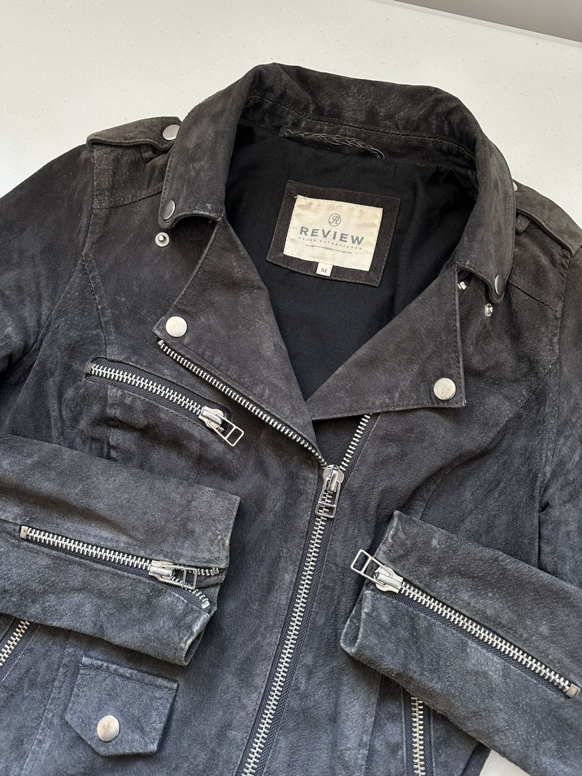 Other Vintage Y2k Avant Garde Leather Biker Jacket Asymmetrical Size M / US 6-8 / IT 42-44 - 6 Thumbnail